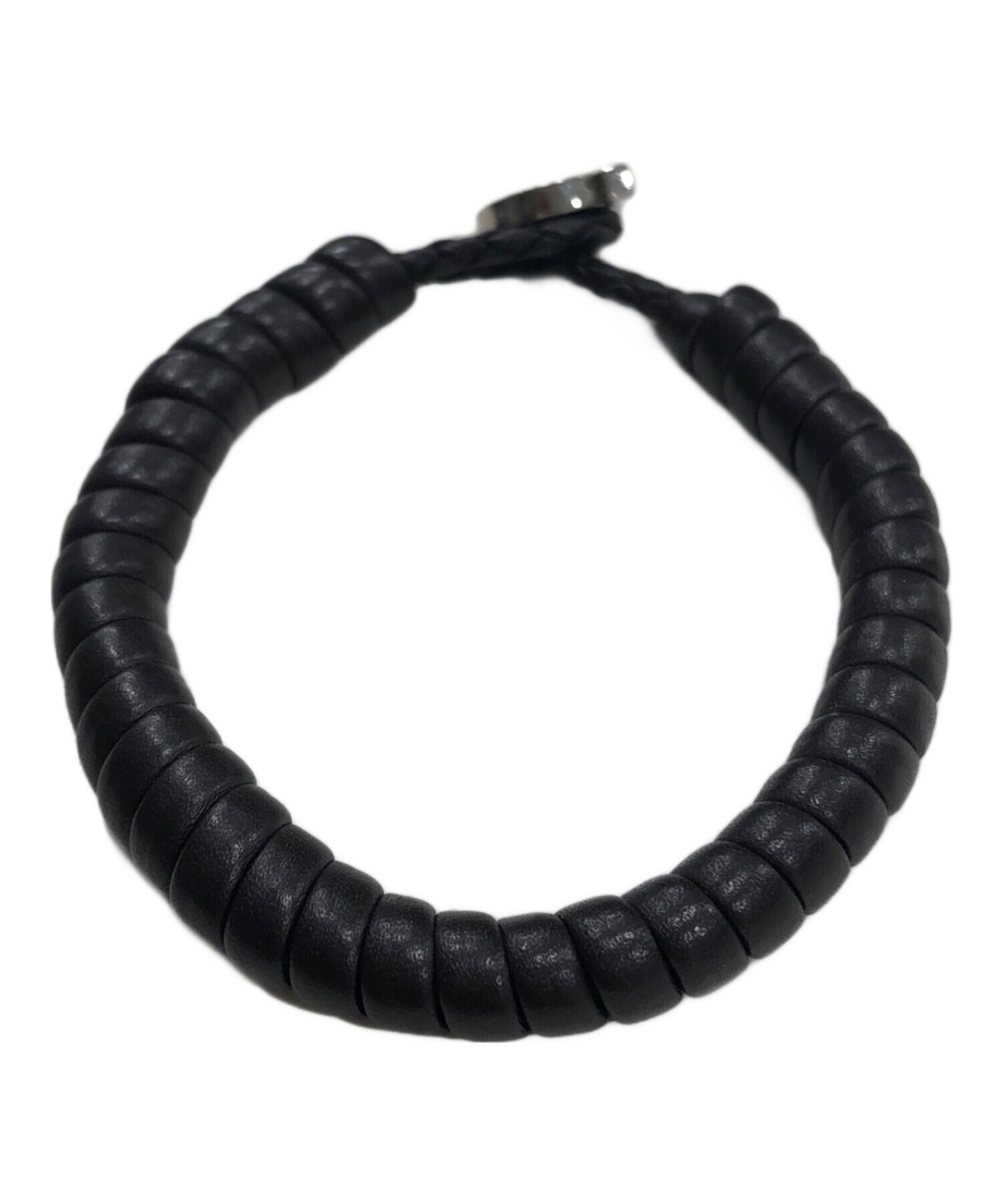 ☆超美品☆FERRAGAMO 2連ブレスレット 編み込みレザー ブラウン メンズ 中古・古着通販】Ferragamo (フェラガモ) レザーコイルブレスレット