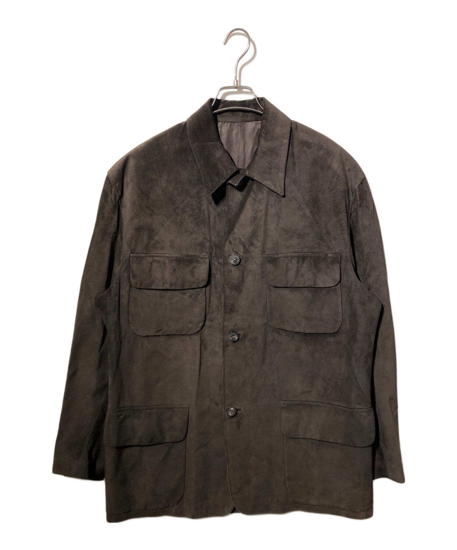 中古・古着通販】LOEWE (ロエベ) レザージャケット ブラウン サイズ:48