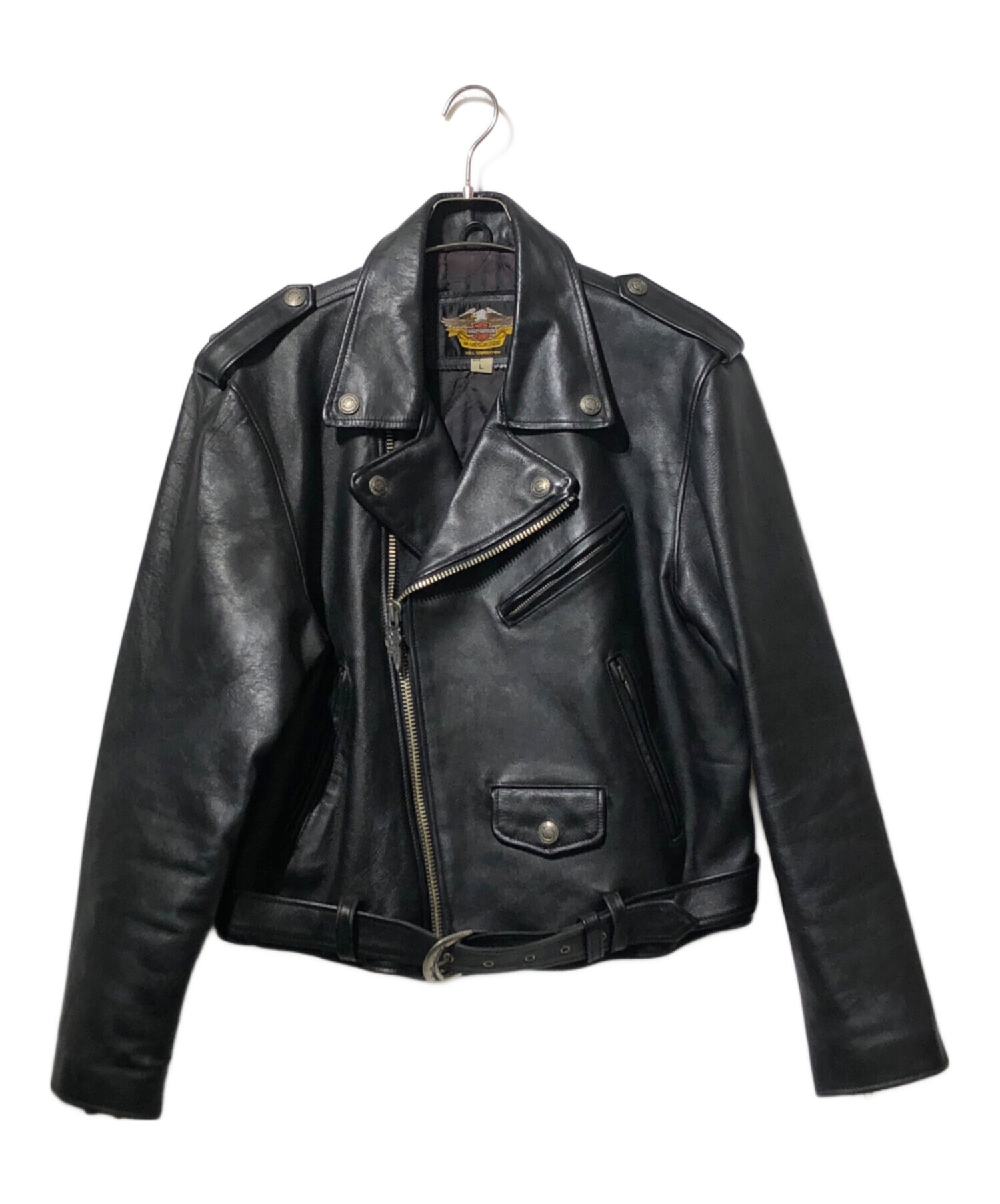 【L】ハーレーダビットソン ダブルライダース ジャケット レザー 中古・古着通販】HARLEY-DAVIDSON (ハーレーダビッドソン) ダブル