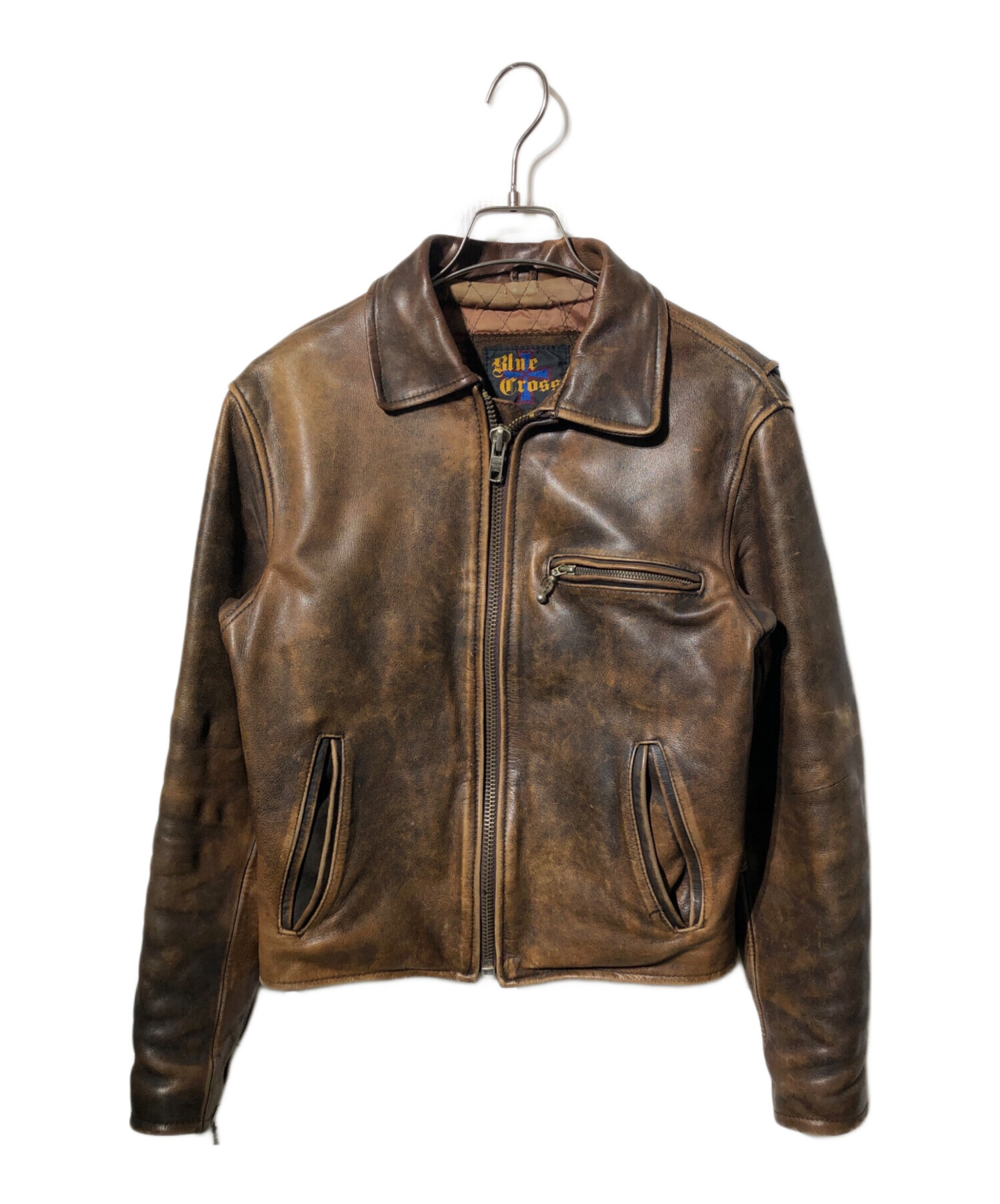 Blue Cross　ブルークロス　ヴィンテージ　カウハイドレザージャケット 中古・古着通販】BLUE CROSS (ブルークロス) COW STEER HIDE LEATHER