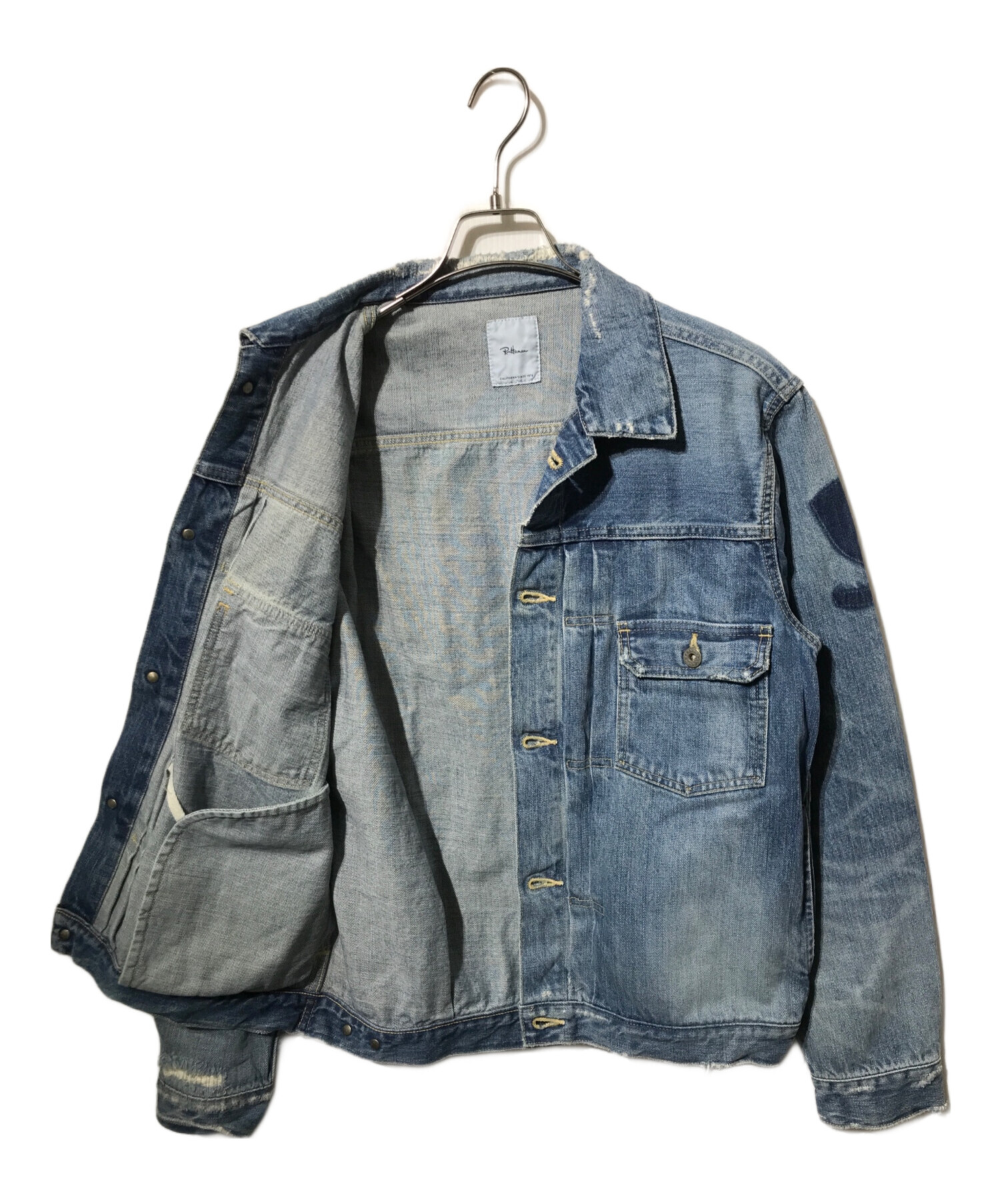 【人気】ロンハーマンヴィンテージ　ダメージ加工デニムジャケット　S　送料無料 中古・古着通販】Ron Herman (ロンハーマン) ダメージデニムジャケット