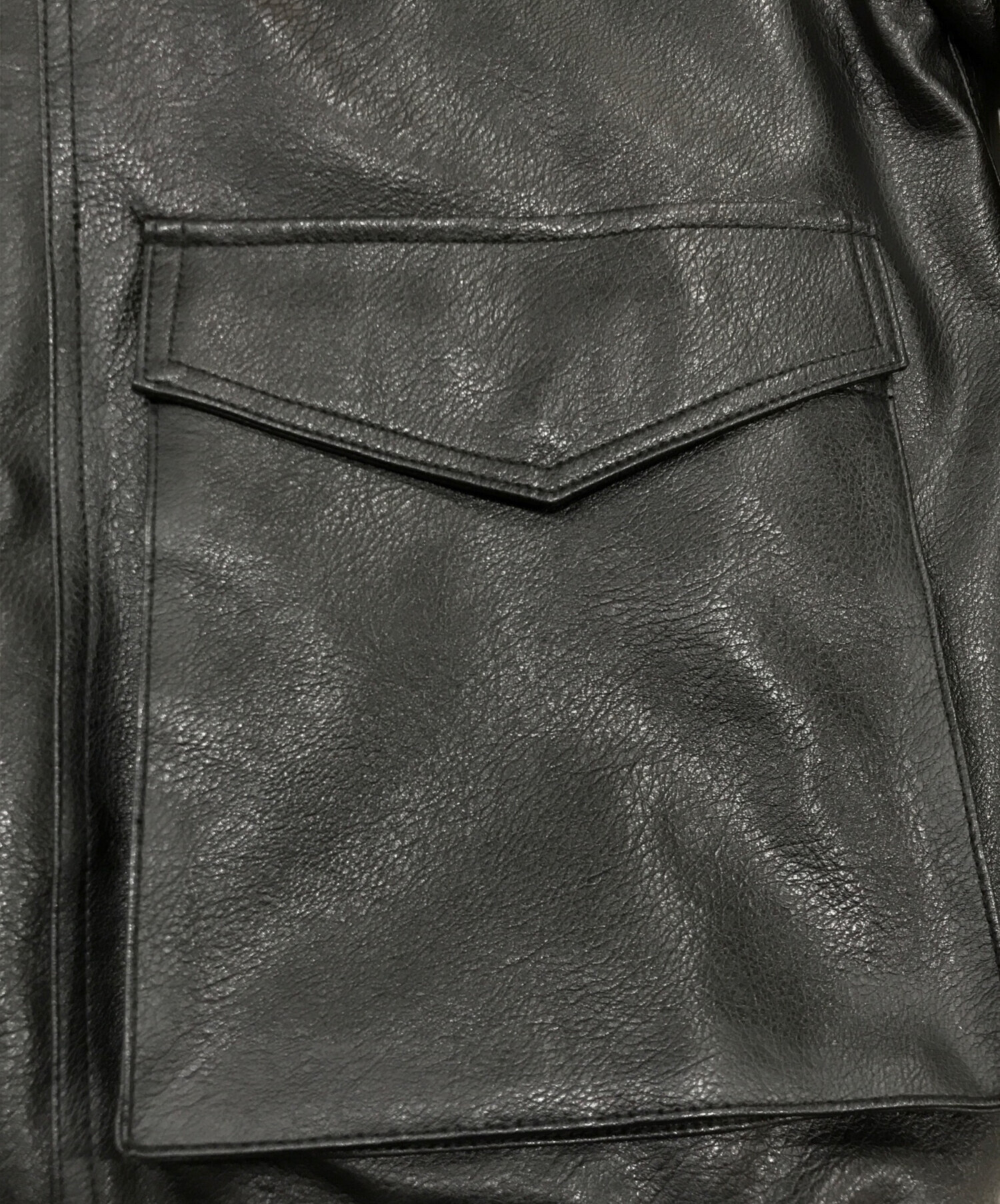 中古・古着通販】SINSS (シンス) フェイクレザージャケット ブラック