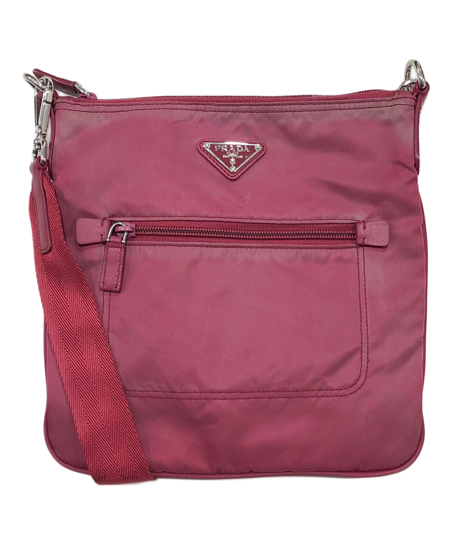 中古・古着通販】PRADA (プラダ) ナイロンショルダーバッグ ピンク