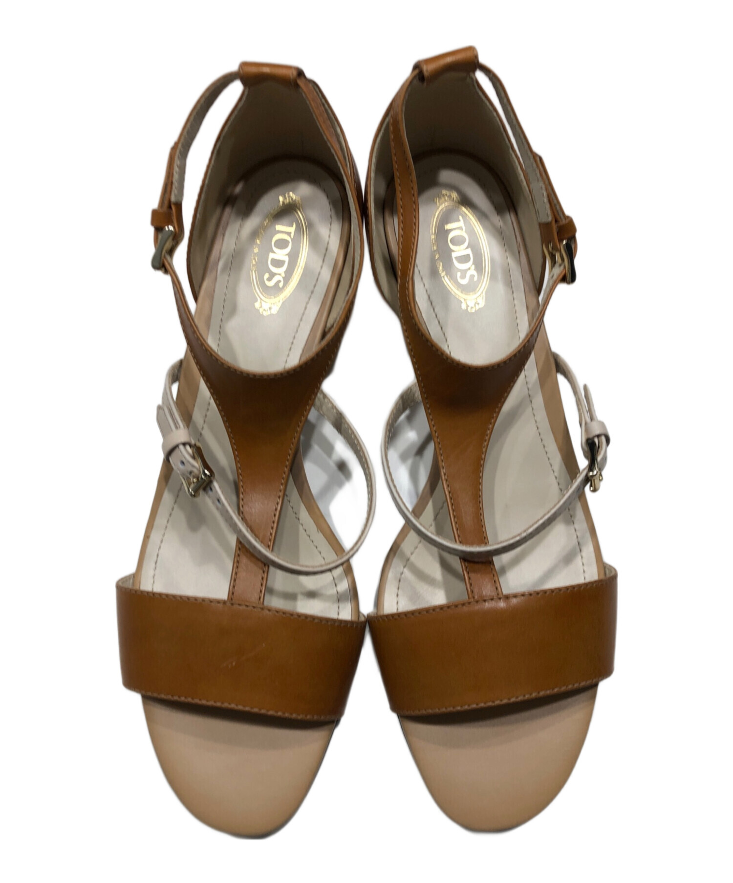 中古・古着通販】TOD'S (トッズ) レザーサンダル/ミュール ブラウン