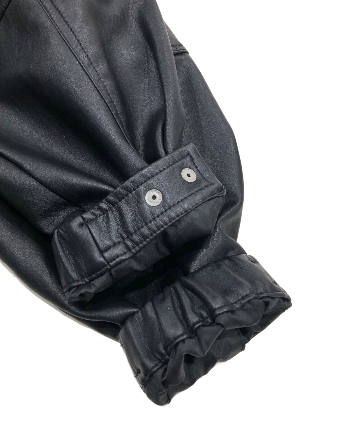 中古・古着通販】SLY (スライ) FAUX LEATHER ZIP UP ブルゾン ブラック