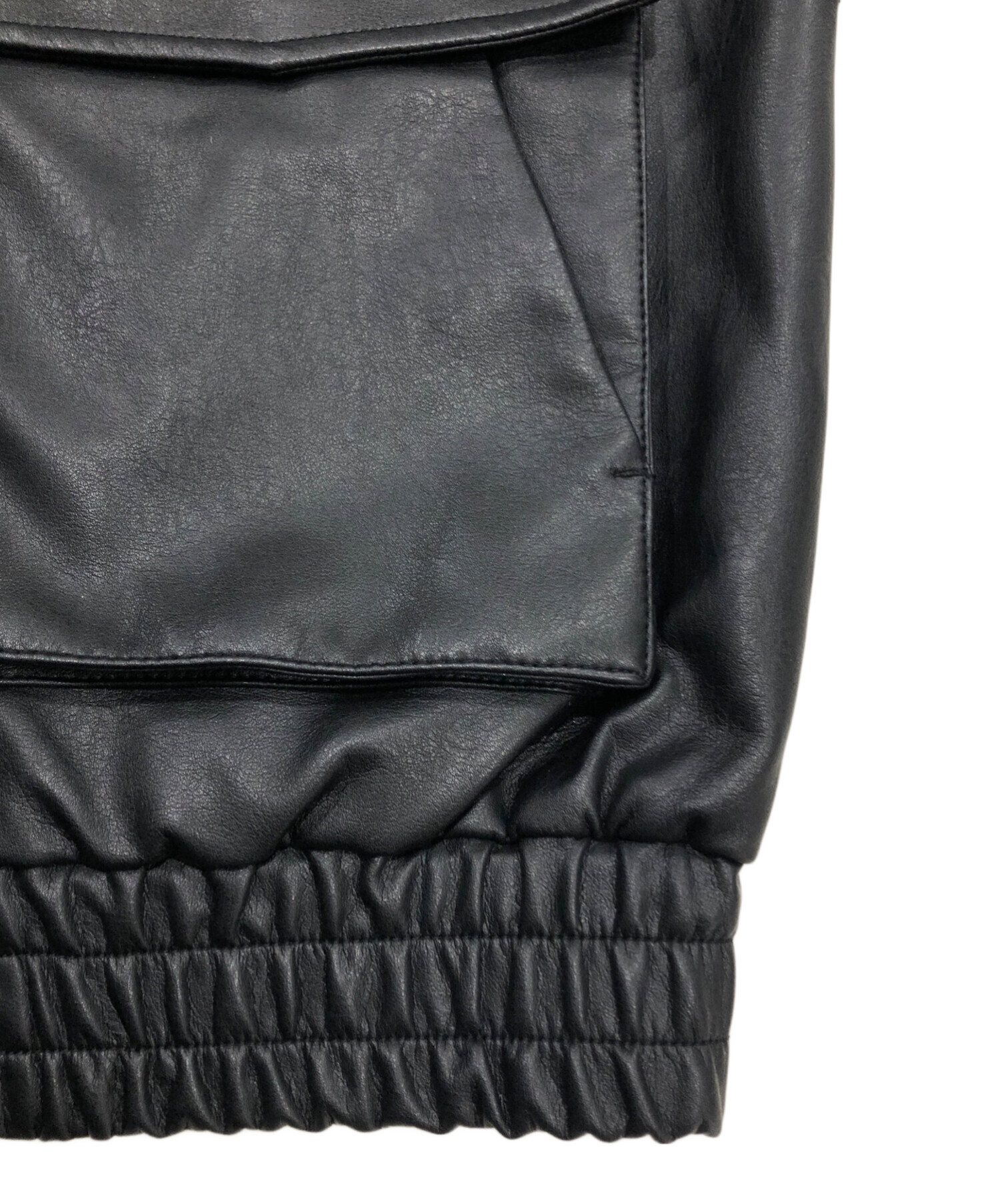 中古・古着通販】SLY (スライ) FAUX LEATHER ZIP UP ブルゾン ブラック