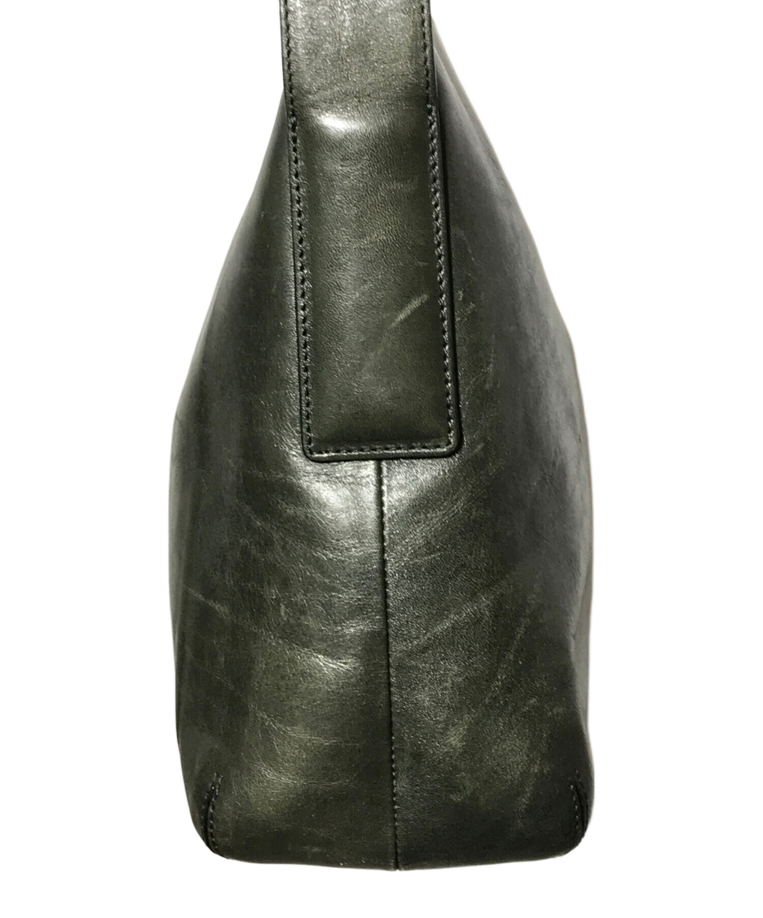 中古・古着通販】HIROFU (ヒロフ) レザーショルダーバッグ/ロゴ ワン