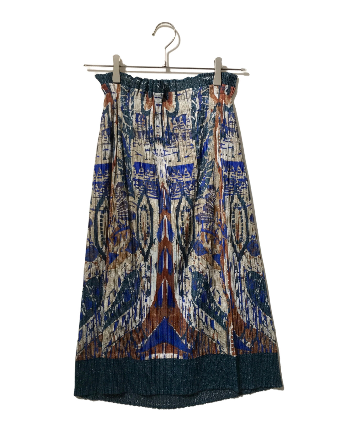 PLEATS PLEASEプリーツプリーズ　スカート　ベージュ　サイズ3 中古・古着通販】PLEATS PLEASE (プリーツプリーズ) 転写レース