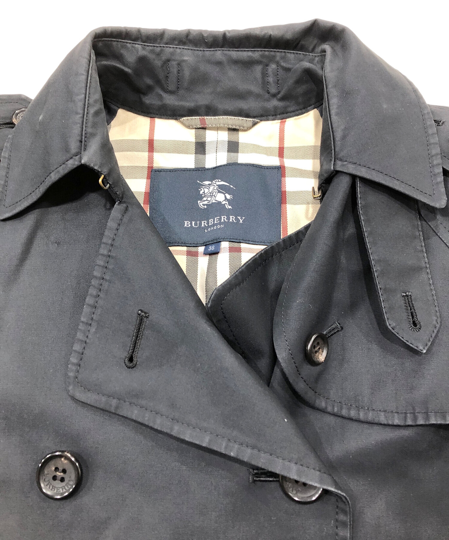 Burberry london トレンチコート　ウール　チェック　黒　グレー　M 楽天市場】【ドンドン見直し】良品○BURBERRY LONDON バーバリー