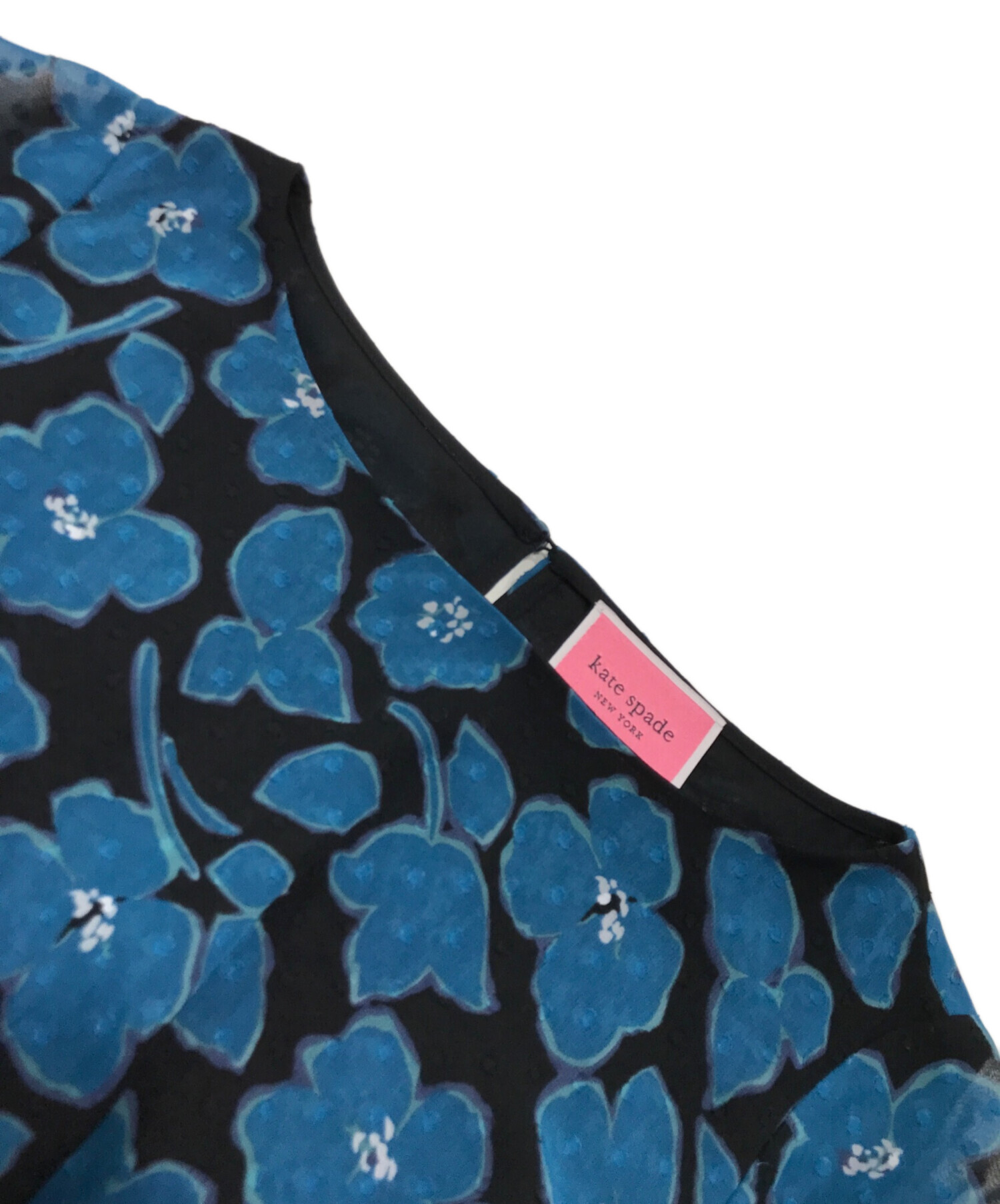 kate spade ネイビー 花柄 半袖ワンピース 中古・古着通販】Kate Spade (ケイトスペード) 花柄ワンピース/バック