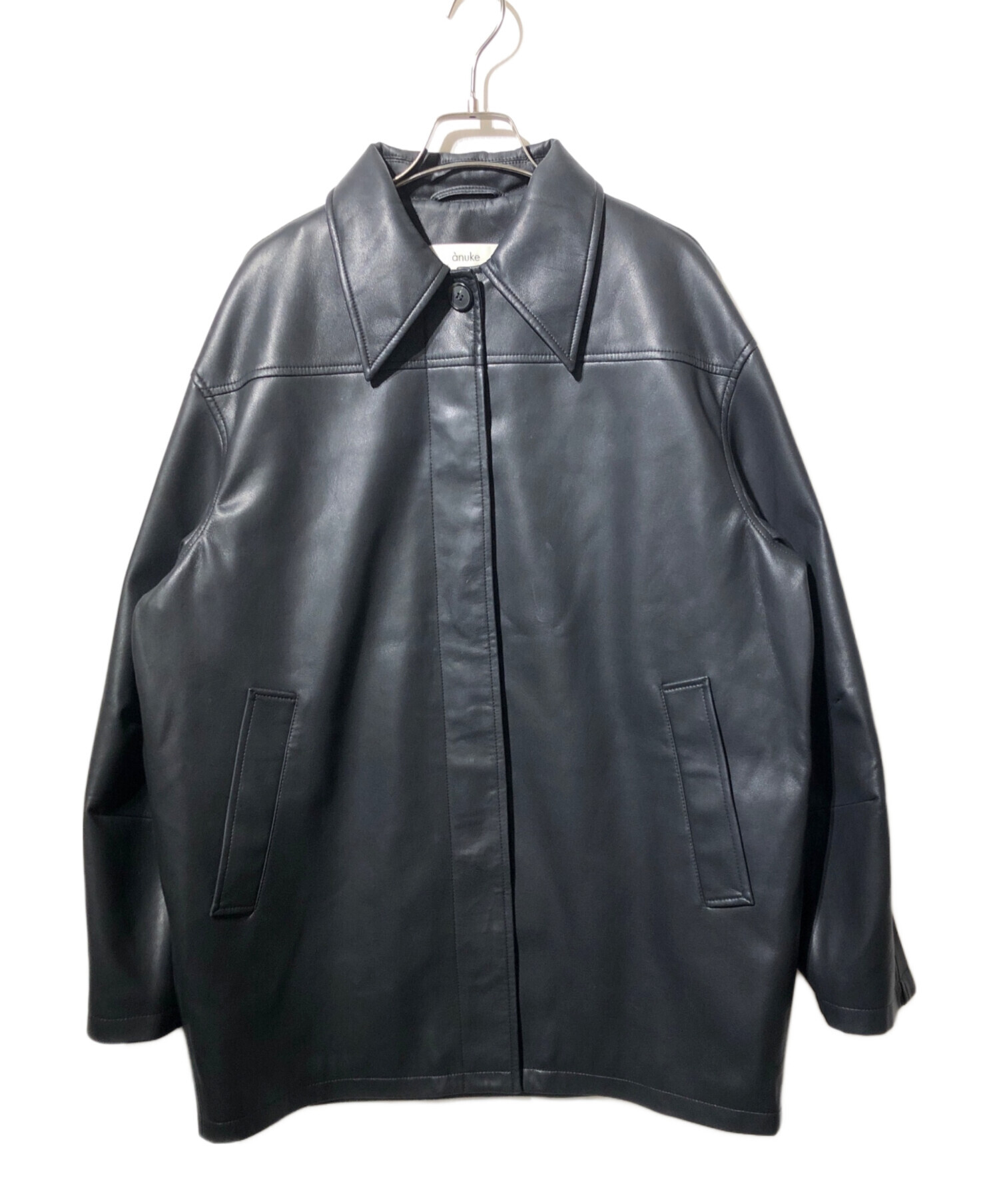 中古・古着通販】anuke (アンヌーク) エコレザーオーバージャケット