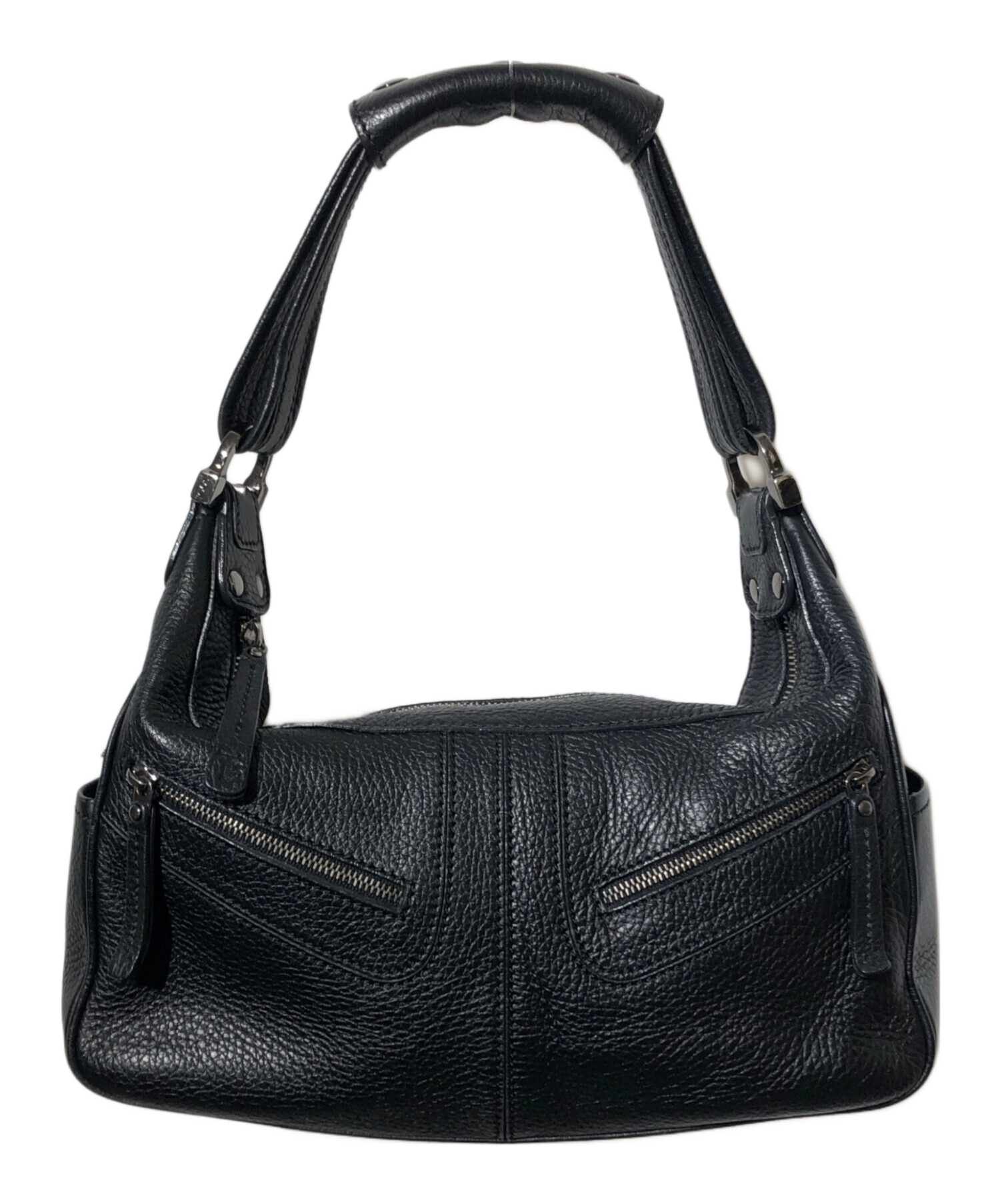 TOD'S ブラック ハンドバッグ 中古・古着通販】TOD'S (トッズ) ドライビング レザー ハンドバッグ