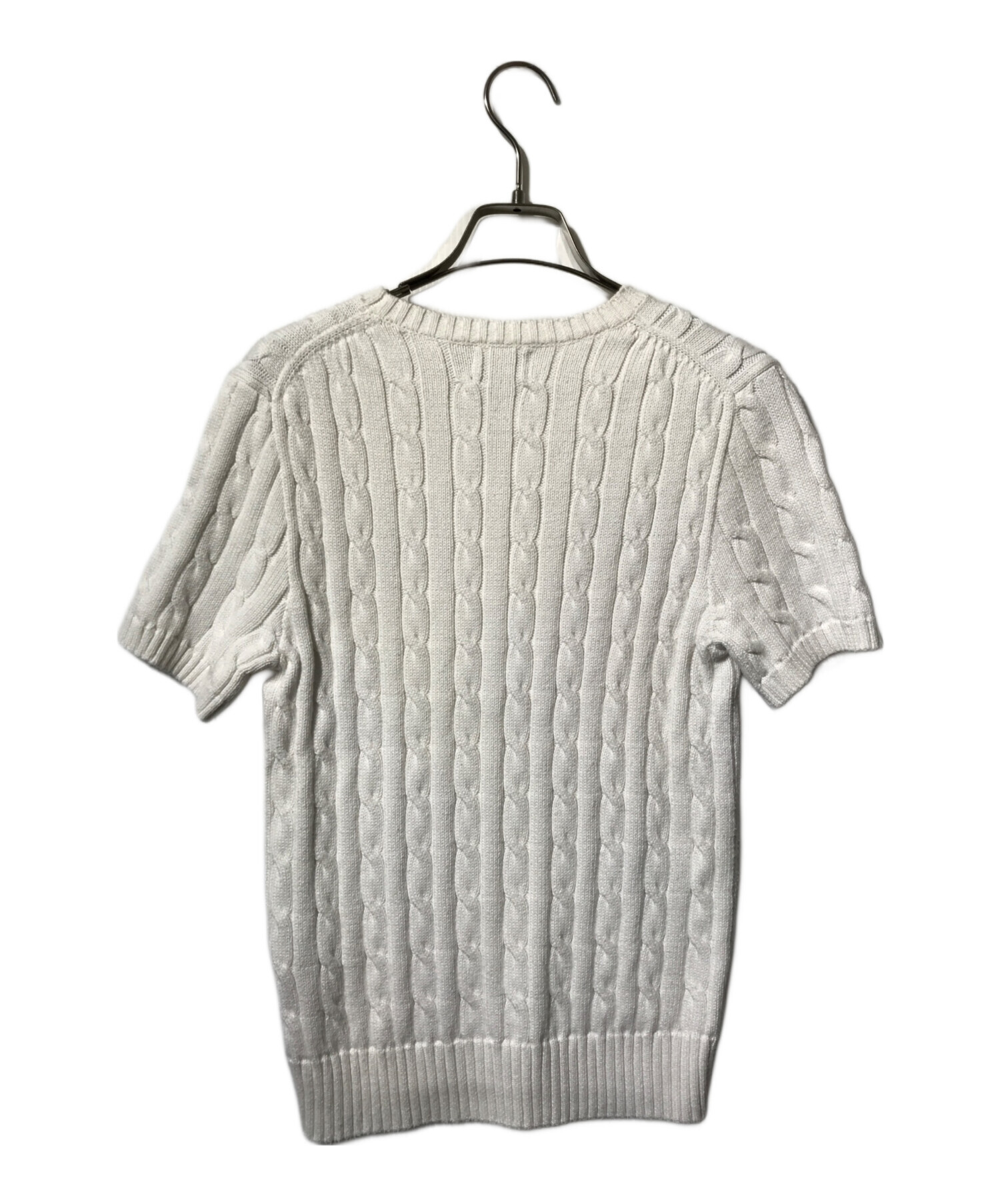 美品 POLO RALPH LAUREN ポロラルフローレン ショートスリーブ ケーブルニット サイズXS ホワイト レディース 古着 中古 USED 中古・古着通販】POLO RALPH LAUREN (ポロ・ラルフローレン) ポニー