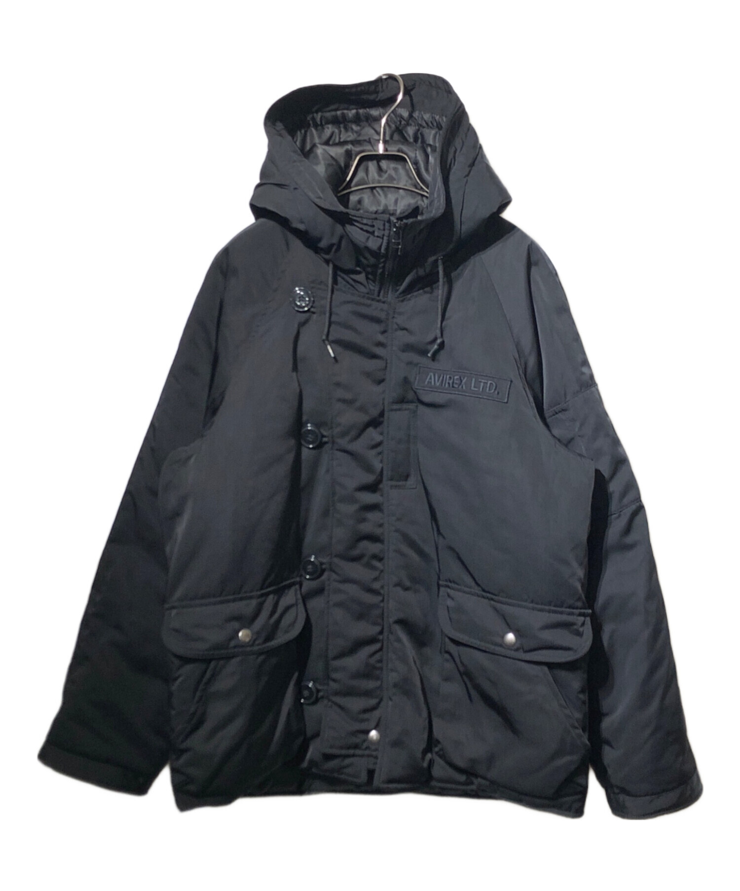 新品 AVIREX アヴィレックス 中綿 フライトジャケット ブラック L 中古・古着通販】AVIREX (アヴィレックス) 中綿フライトジャケット