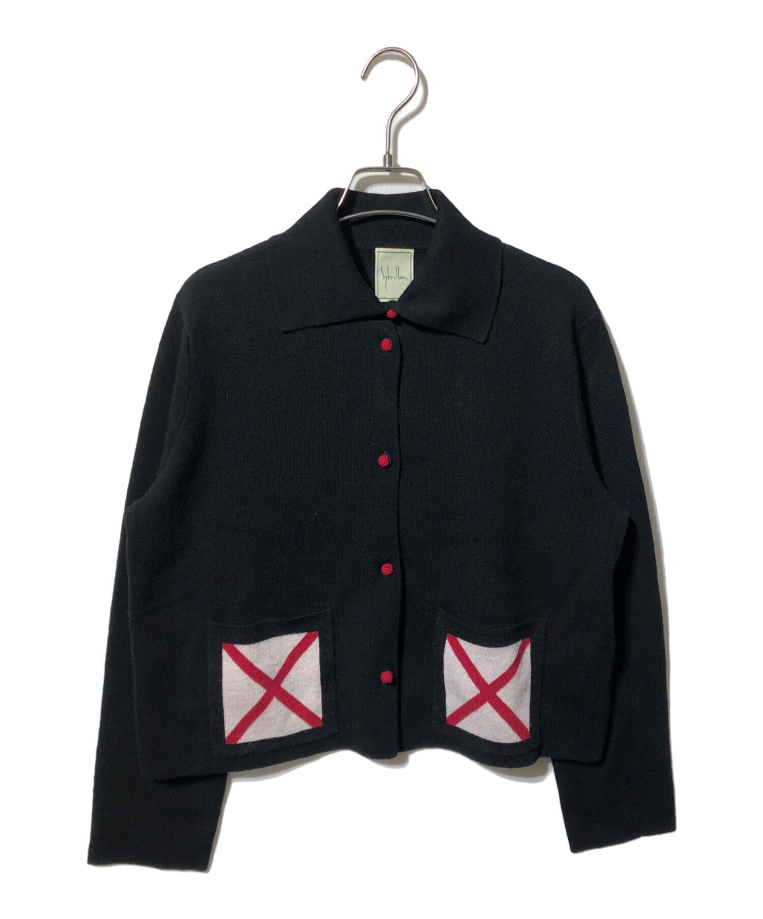 シビラのニットジャケット シビラ 美品 コットン100% 透かし編み 