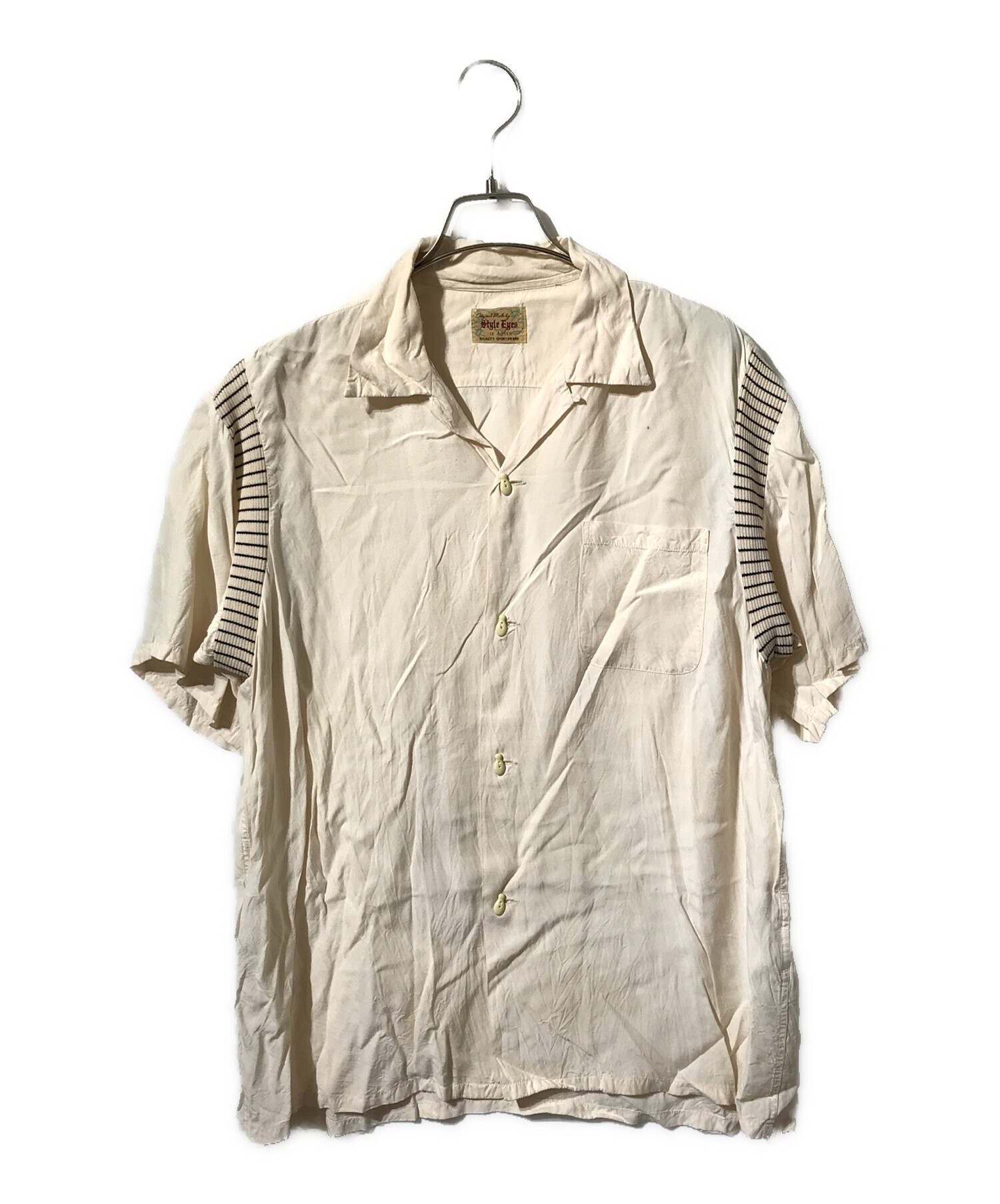 古着 開襟シャツ ベージュ 3 中古・古着通販】STYLE EYES (スタイルアイズ) レーヨンオープンカラー
