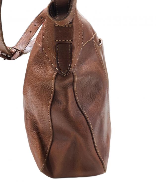 中古・古着通販】genten (ゲンテン) レザーショルダーバッグ ブラウン