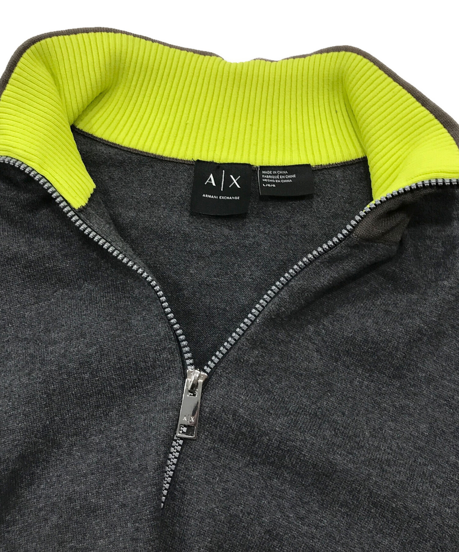 ARMANI EXCHANGE スエード調切り替えニットジャケット 美品 アルマーニ 