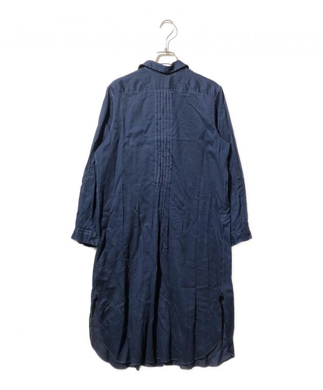 トリコ コムデギャルソン　ロングプリーツワンピース　ポロ襟　ウエストゴム　日本製 トリココムデギャルソンtricot COMME des GARCONSウエストギャザー切替