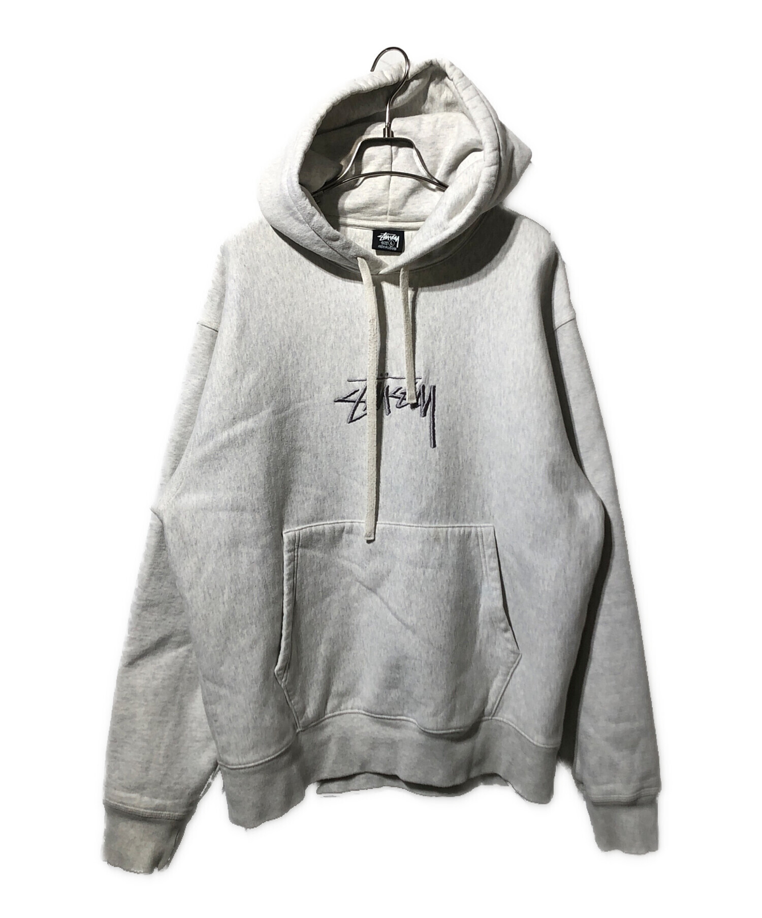【Lサイズ】即完売モデル【STUSSY】【ロゴ】【フーディー】コットン 中古・古着通販】stussy (ステューシー) STOCK LOGO APPLIQUE HOODIE