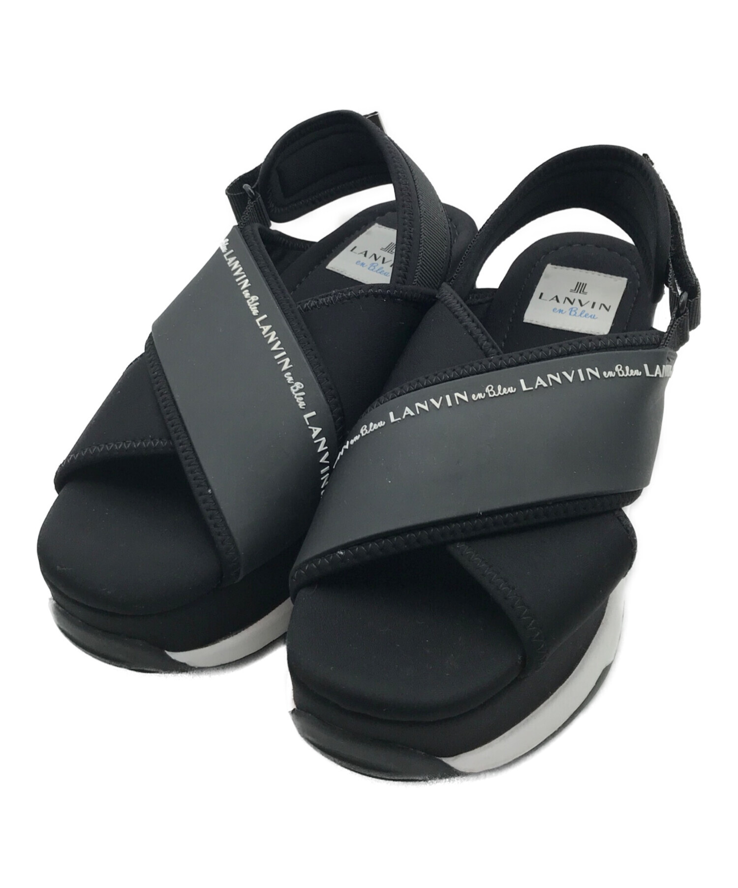 【超美品】LANVIN en Bleu スポーツサンダル 厚底 23.5 黒 中古・古着通販】LANVIN en Bleu (ランバンオンブルー) スポーツ