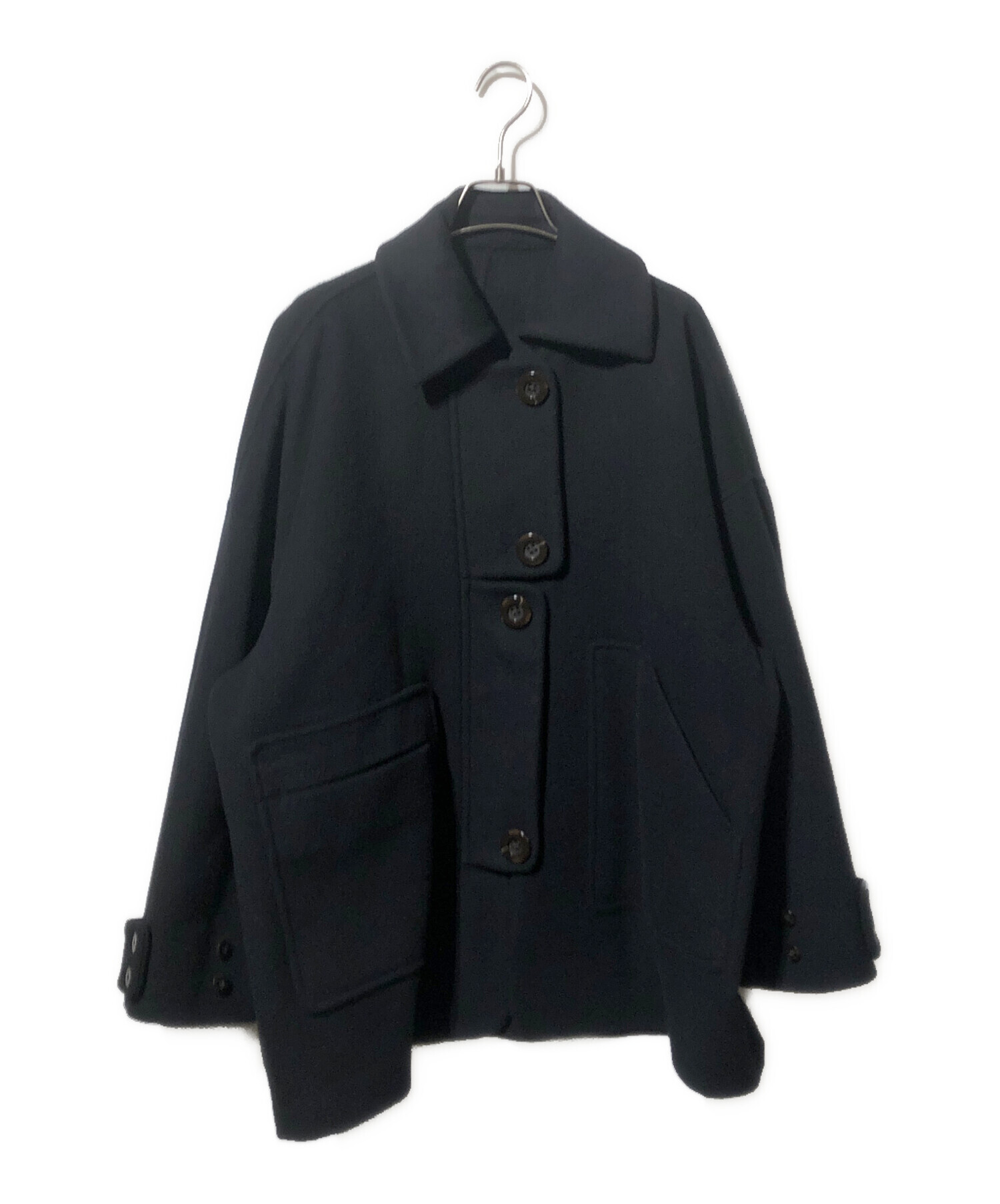 中古・古着通販】ENFOLD (エンフォルド) WOOL MEDIUM COAT ブラック