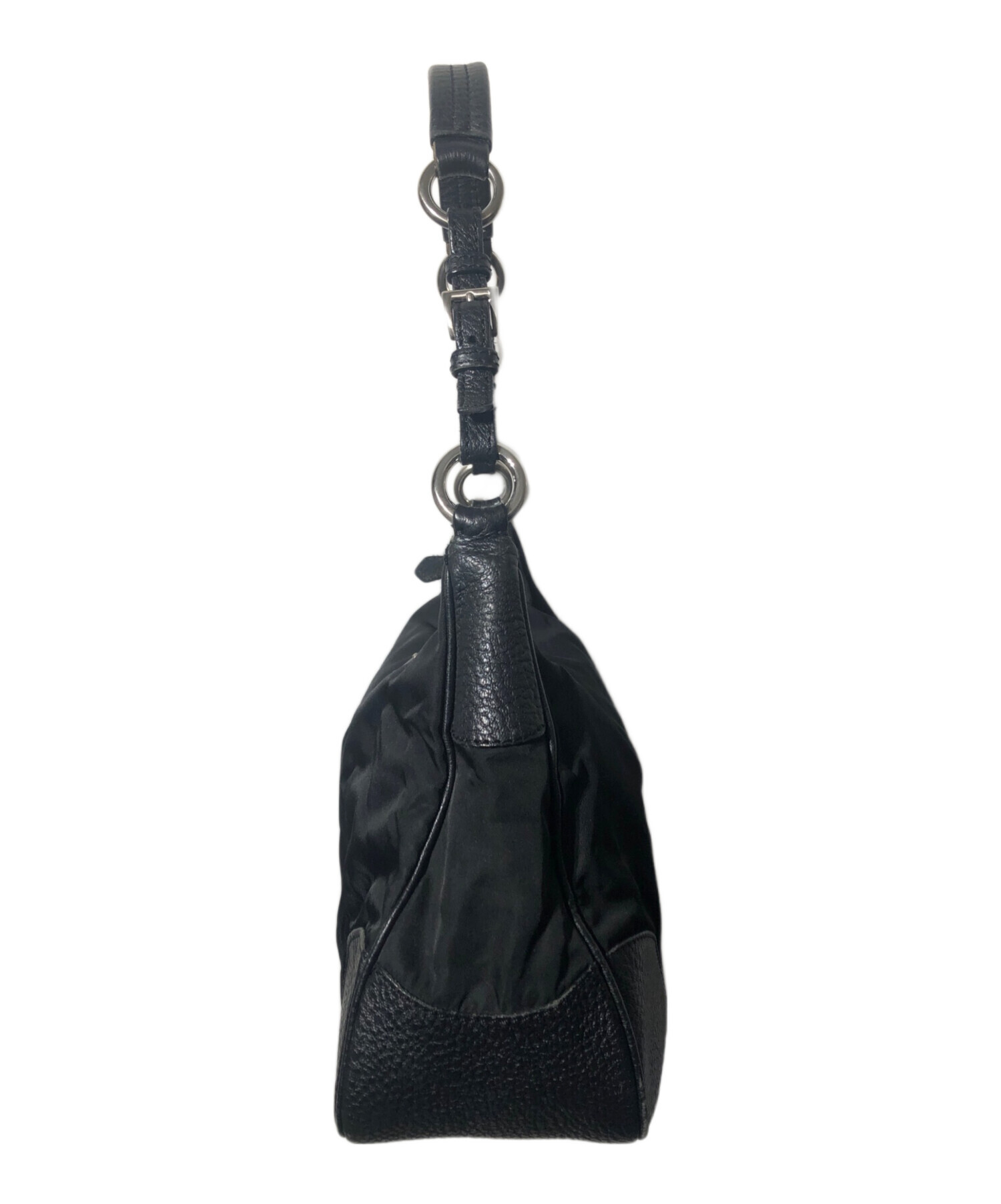 中古・古着通販】PRADA (プラダ) レザー切替ナイロンハンドバッグ 