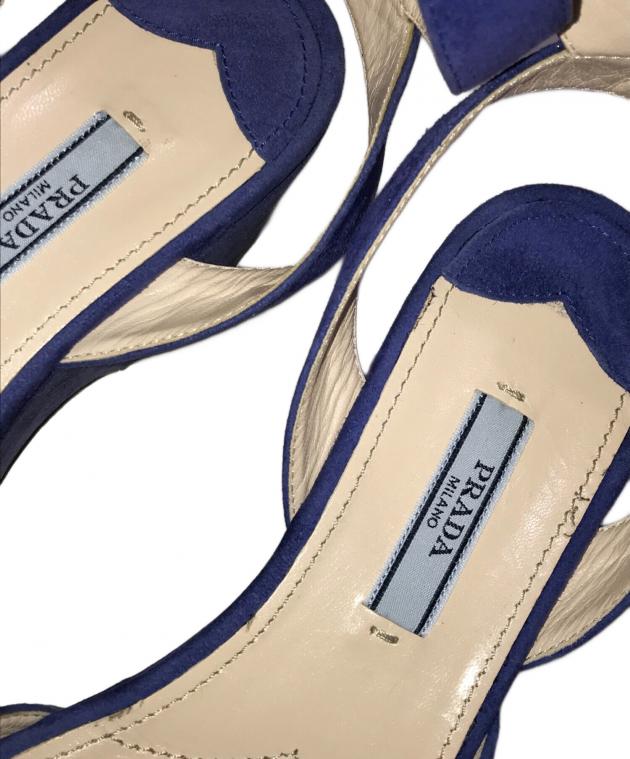 中古・古着通販】PRADA (プラダ) ビジュースウェードサンダル ブルー