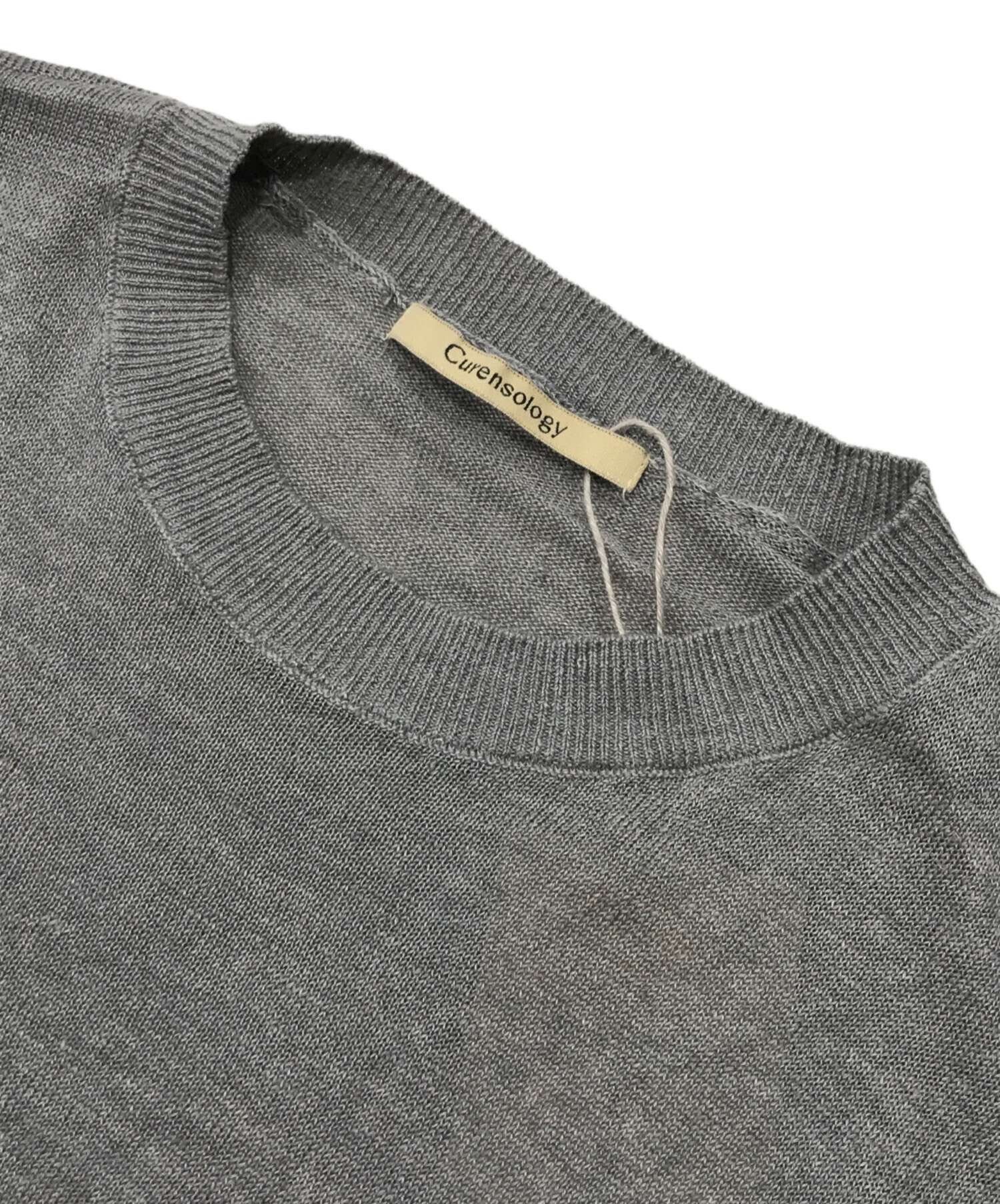 Curensology カレンソロジー リネンクルーネックニットチュニック 中古・古着通販】Curensology (カレンソロジー) リネンクルーネック