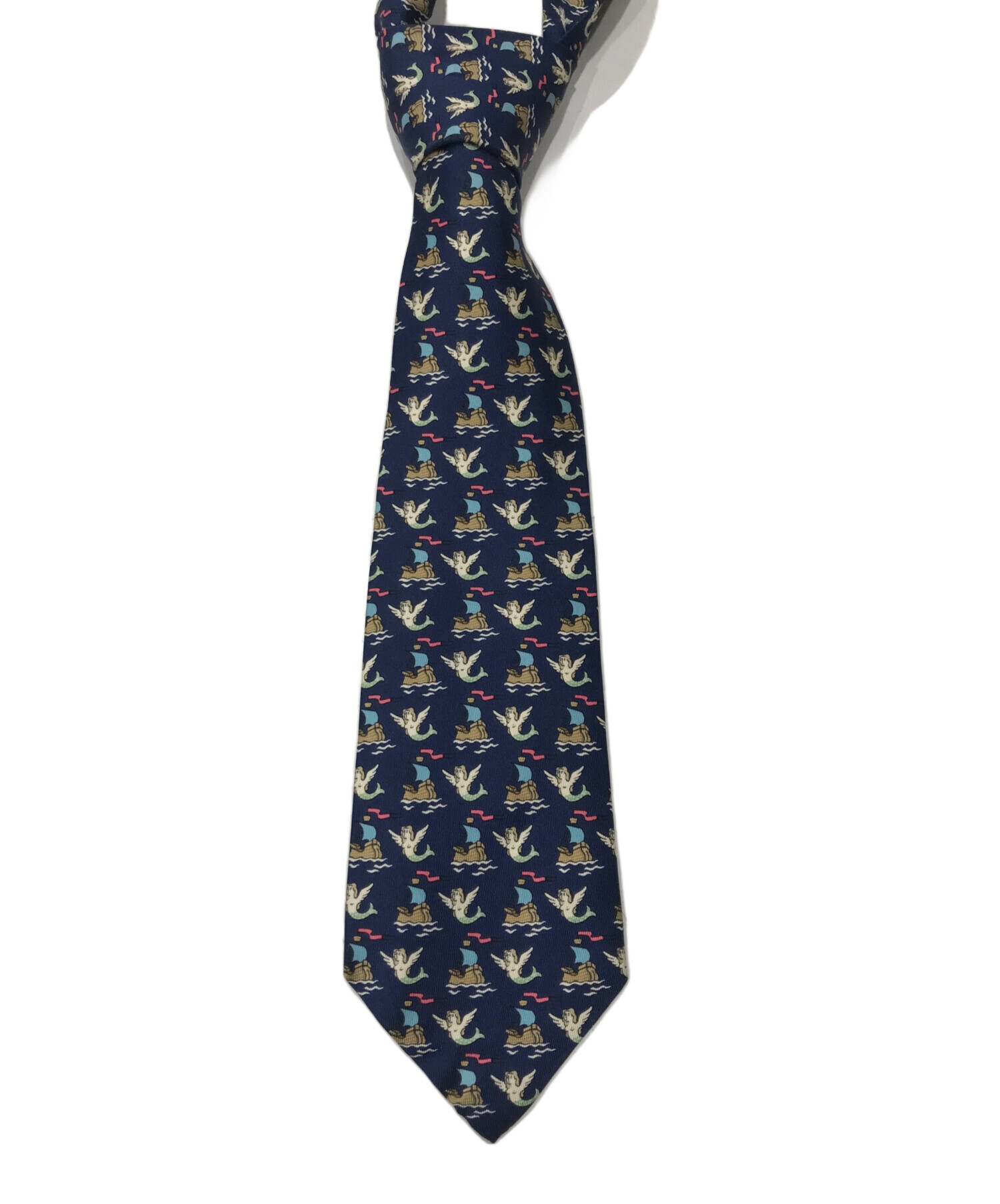 中古・古着通販】HERMES (エルメス) 総柄ネクタイ/シルクネクタイ