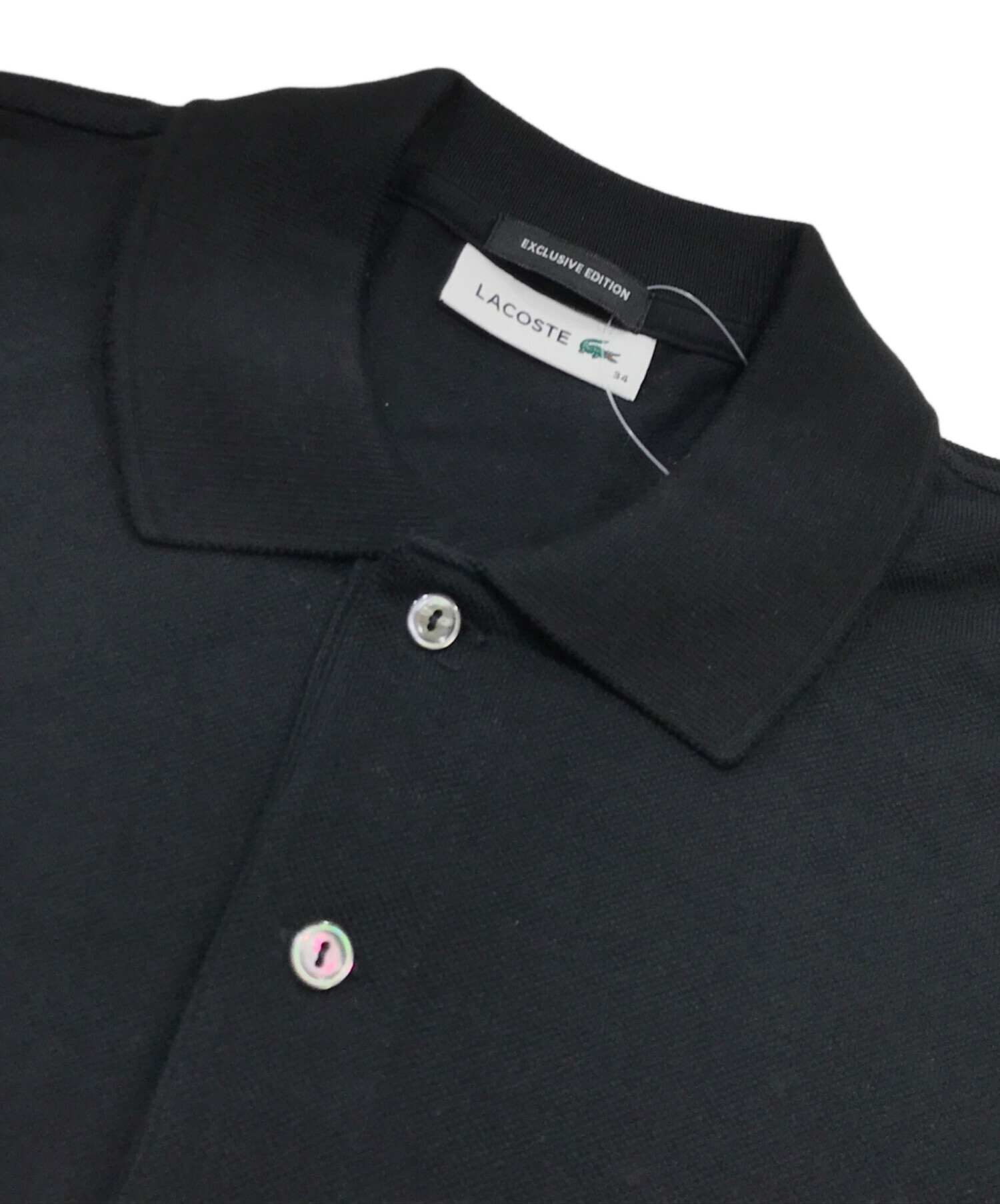 LACOSTE ブラック ポロシャツ 34 中古・古着通販】LACOSTE (ラコステ) ポロシャツ ブラック サイズ:34