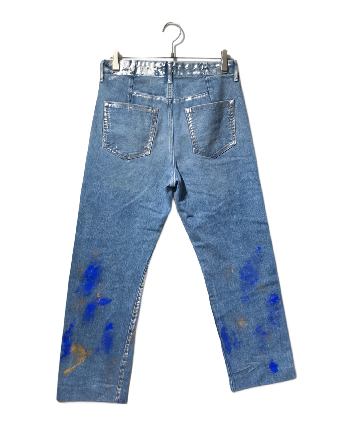 中古・古着通販】TANAKA (タナカ) ペイントデニムパンツ インディゴ
