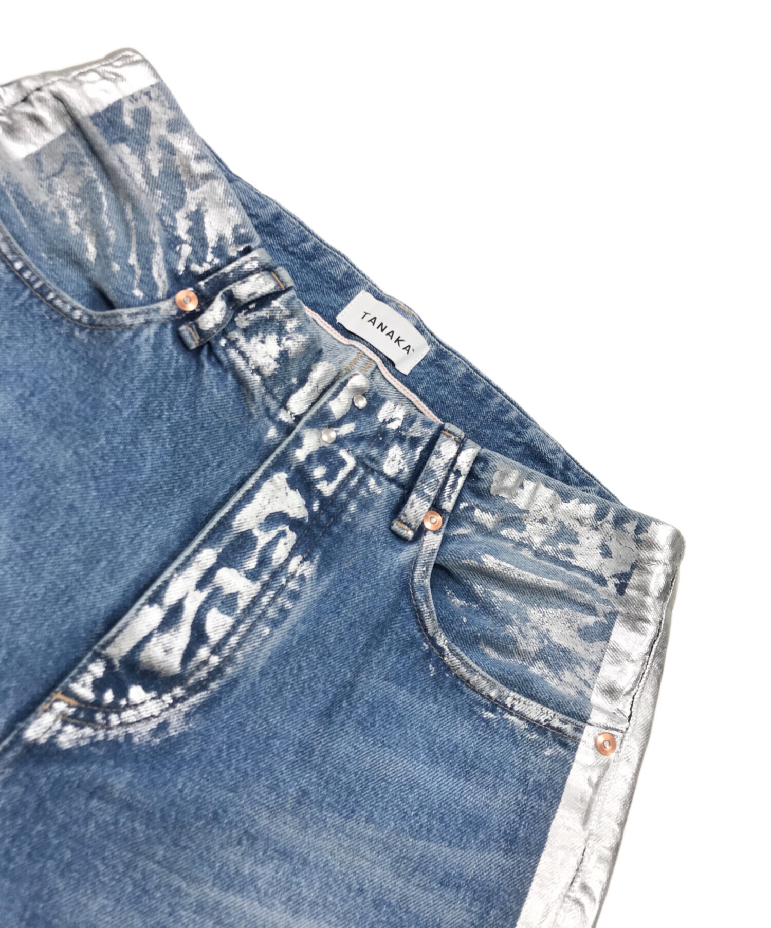 中古・古着通販】TANAKA (タナカ) ペイントデニムパンツ インディゴ