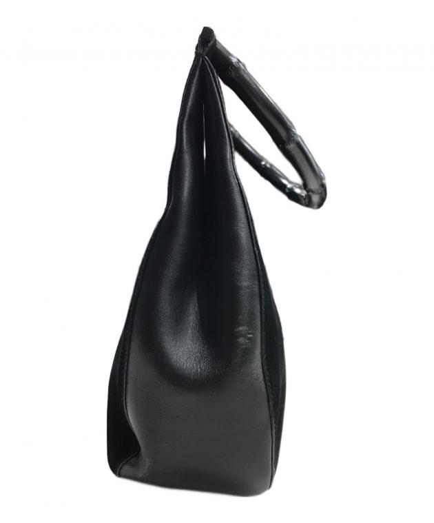 GUCCI グッチ バンブー ブラック 黒 レッド レザー /バンブー 001 3739 ショルダーバッグ ホーボー レディース 600922 【中古】 GUCCI（グッチ） ほぼ未使用 オールドグッチ ヴィンテージ バンブー