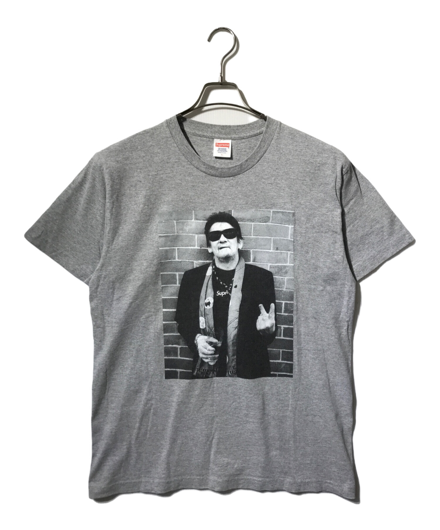 H BEAUTY&amp;YOUTH Tシャツ・カットソー M グレー 【古着】【中古】【送料無料】 HUG.U（ハグユー） カットソー 猫 Tシャツ 接触冷感 ロゴ トップス
