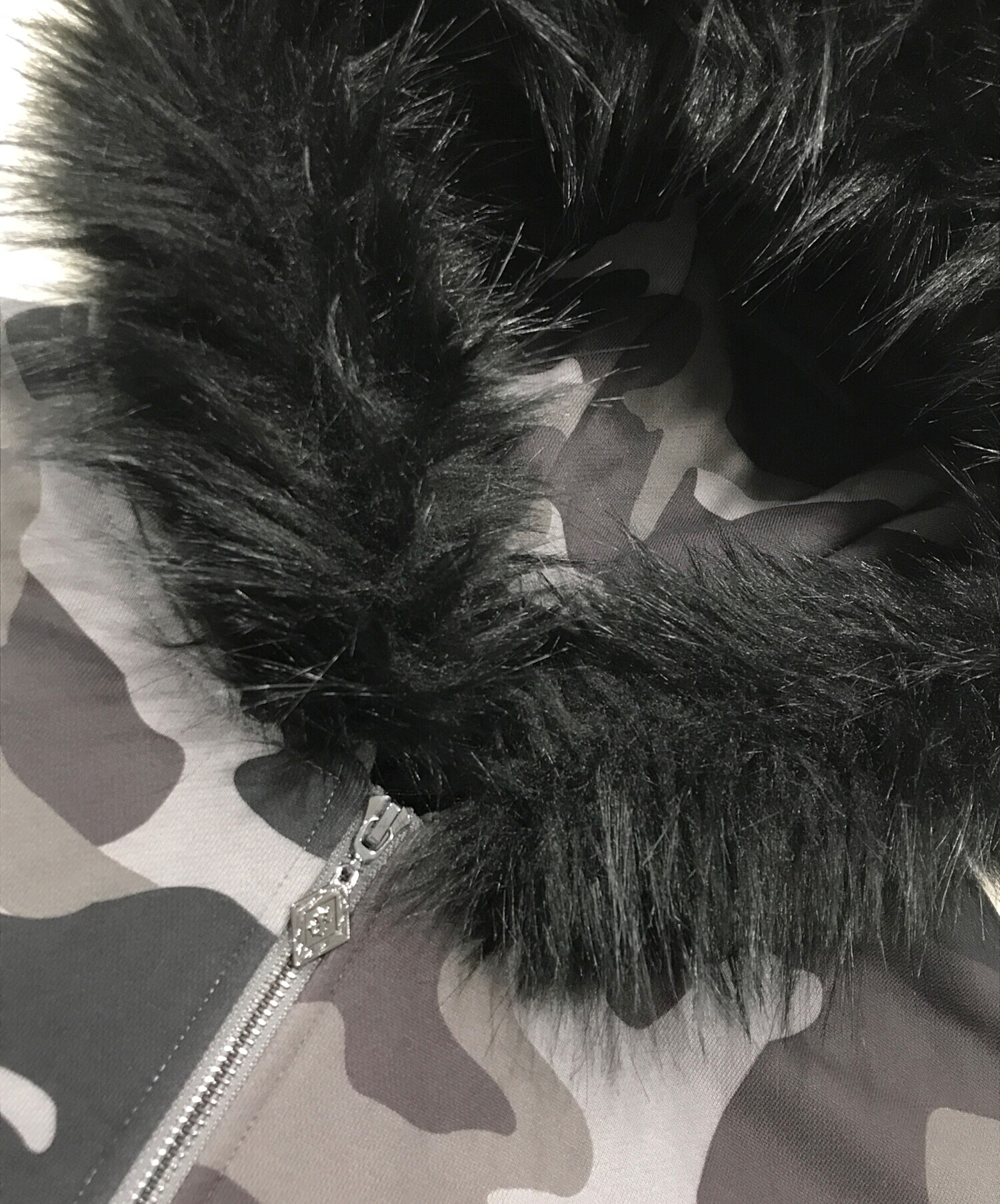 supplier 迷彩　ファーパーカー　M Faux Fur Cross Zip Hoodie｜SUPPLIER｜フーディー