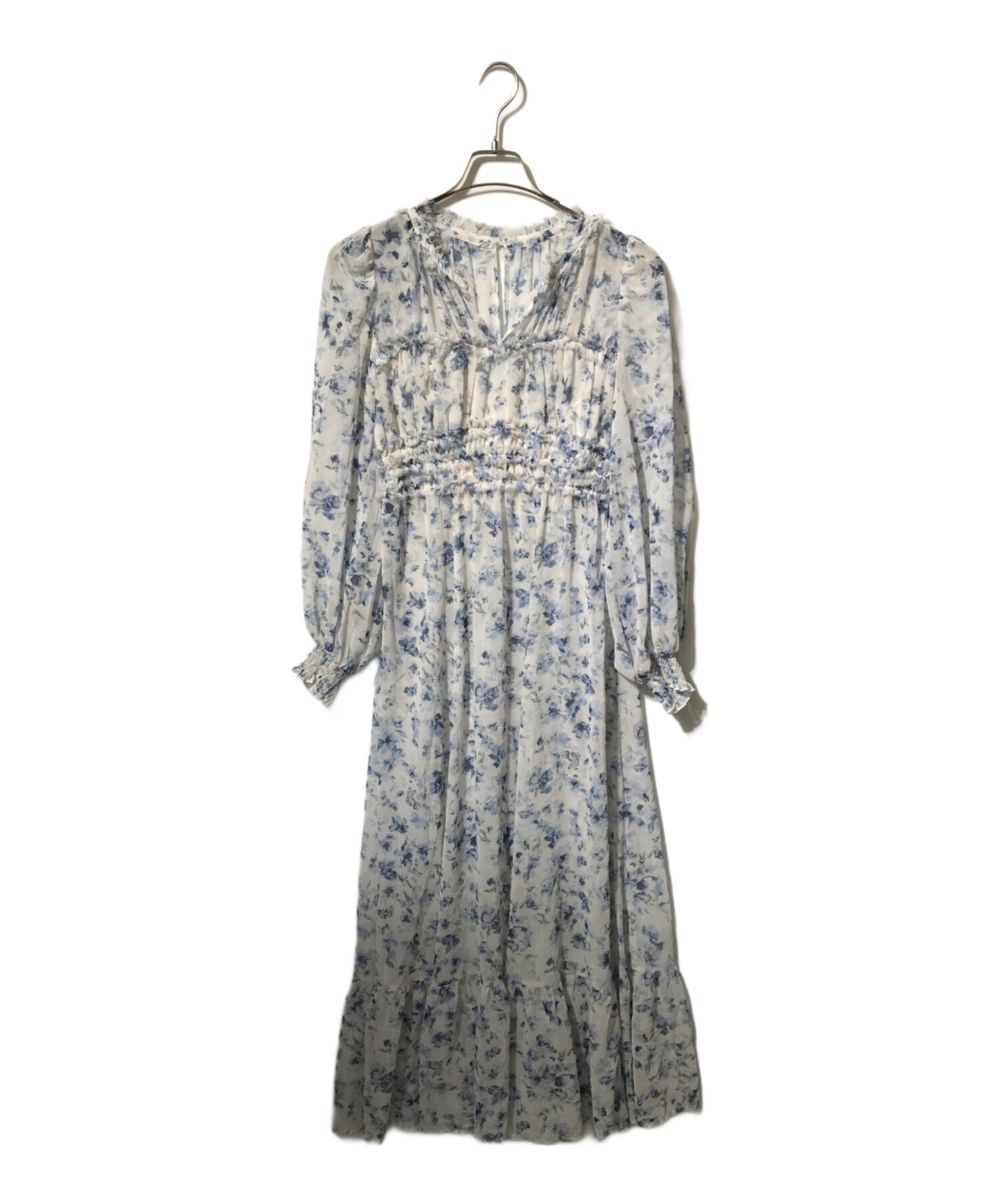 COCODEAL レースディテールプリーツワンピース 新品、タグ付き 中古・古着通販】COCODEAL (ココディール) 花柄レース長袖ワンピース