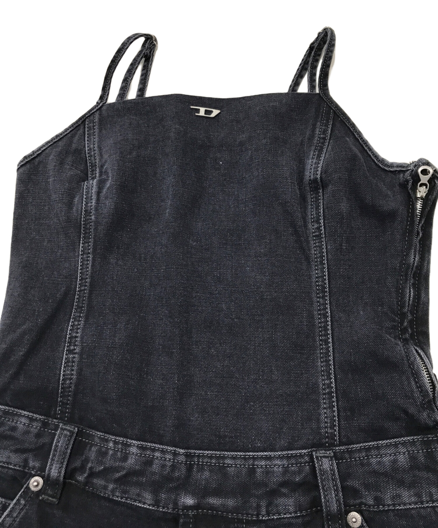 中古・古着通販】DIESEL (ディーゼル) デニムジャンプスーツ ブラック