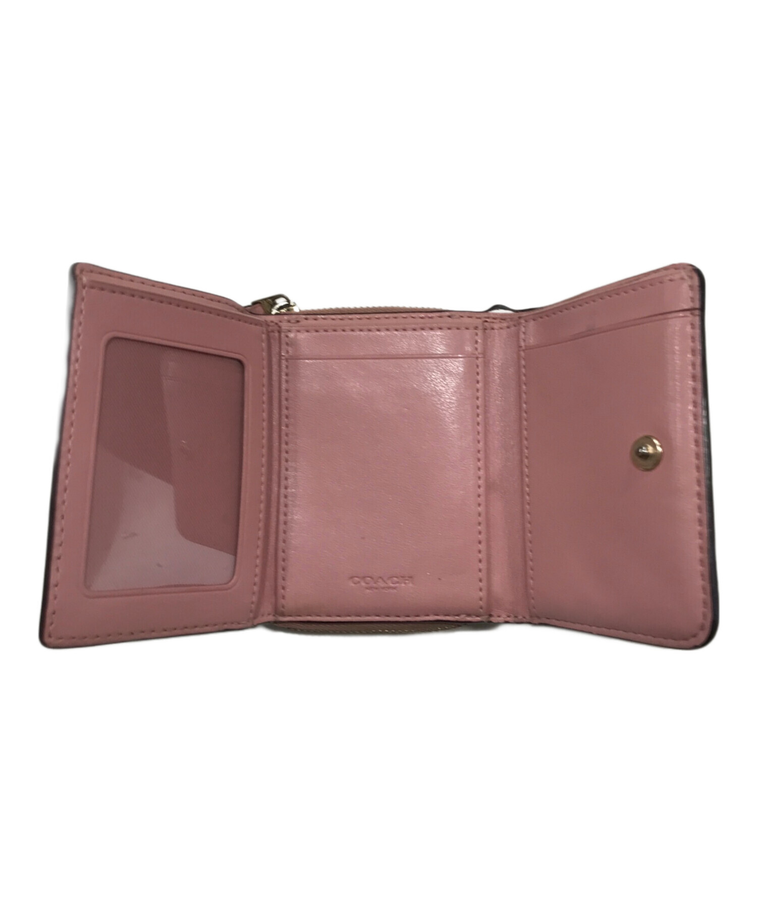 中古・古着通販】COACH (コーチ) 3つ折り財布/折りたたみ財布 ベージュ