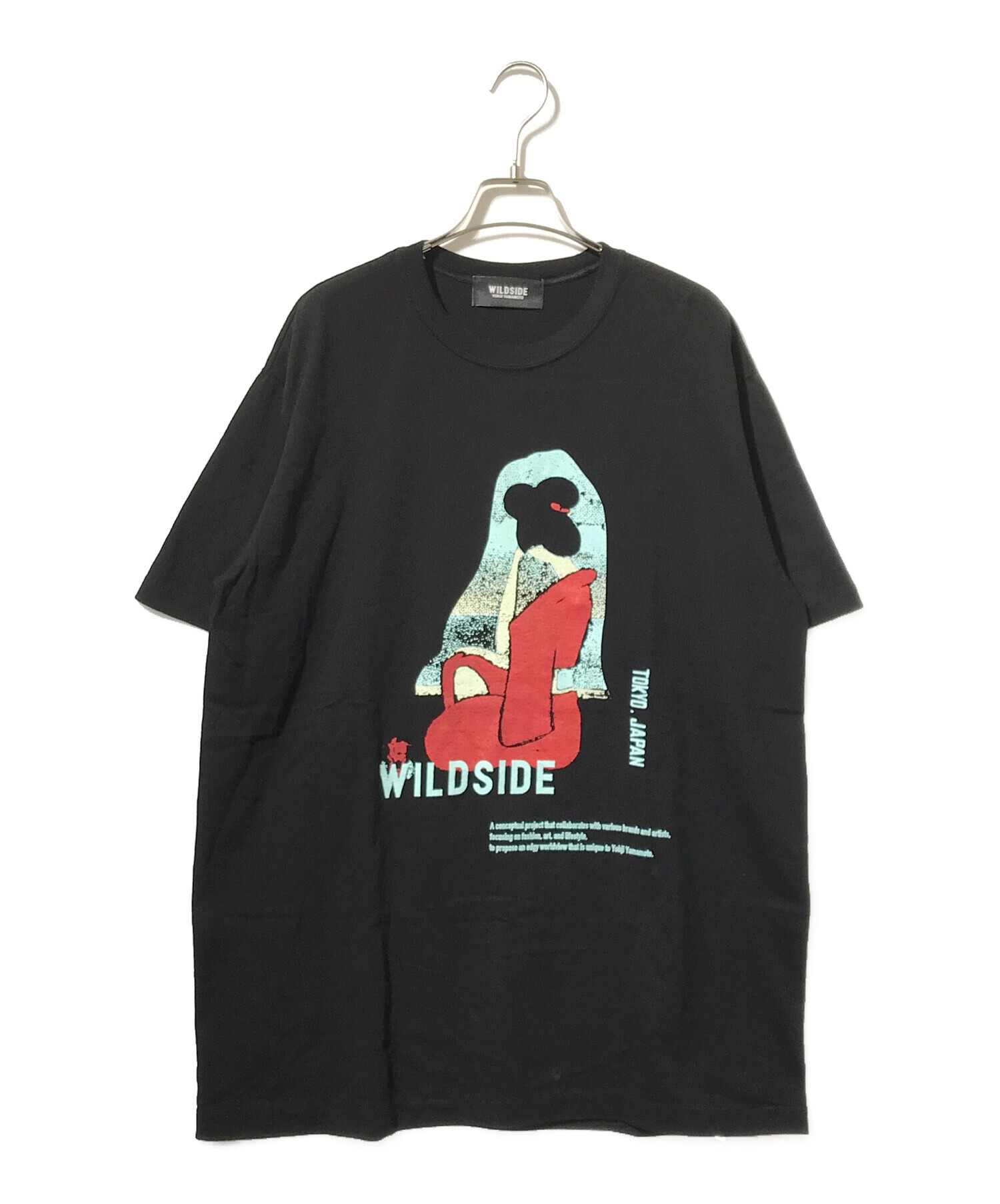 Yohji yamamoto アートプリント ブラックカットソー Yohji yamamoto アートプリント ブラックカットソー 【公式通販】
