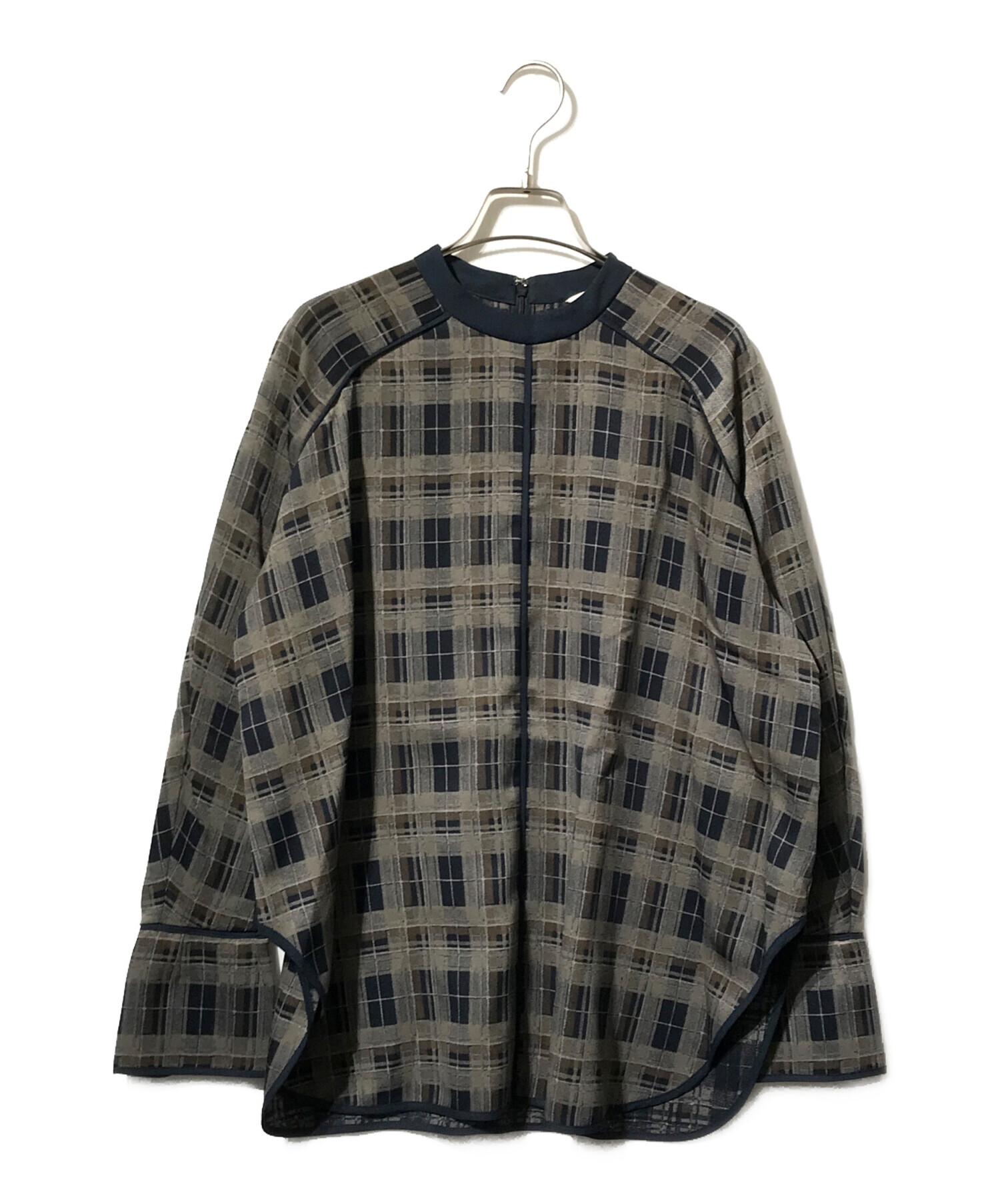 CLANE チェック柄長袖クロップドトップス 中古・古着通販】CLANE (クラネ) チェックポッピングトップス マルチ