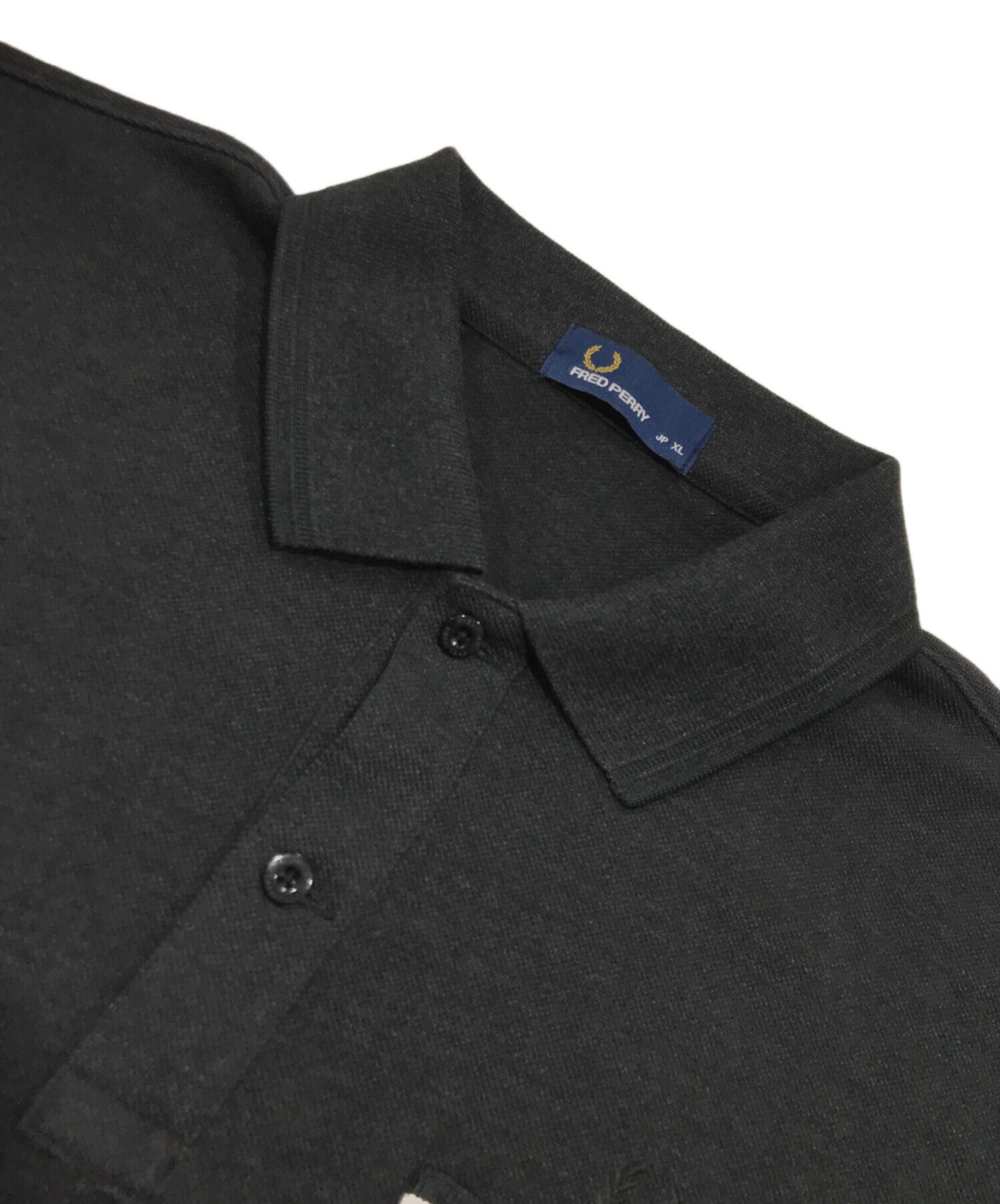 【(値下げ)Fred Perry】(新品・未使用) ブラック ポロシャツ FRED PERRY（フレッドペリー） ポロシャツ 半袖 メンズ テクスチャード