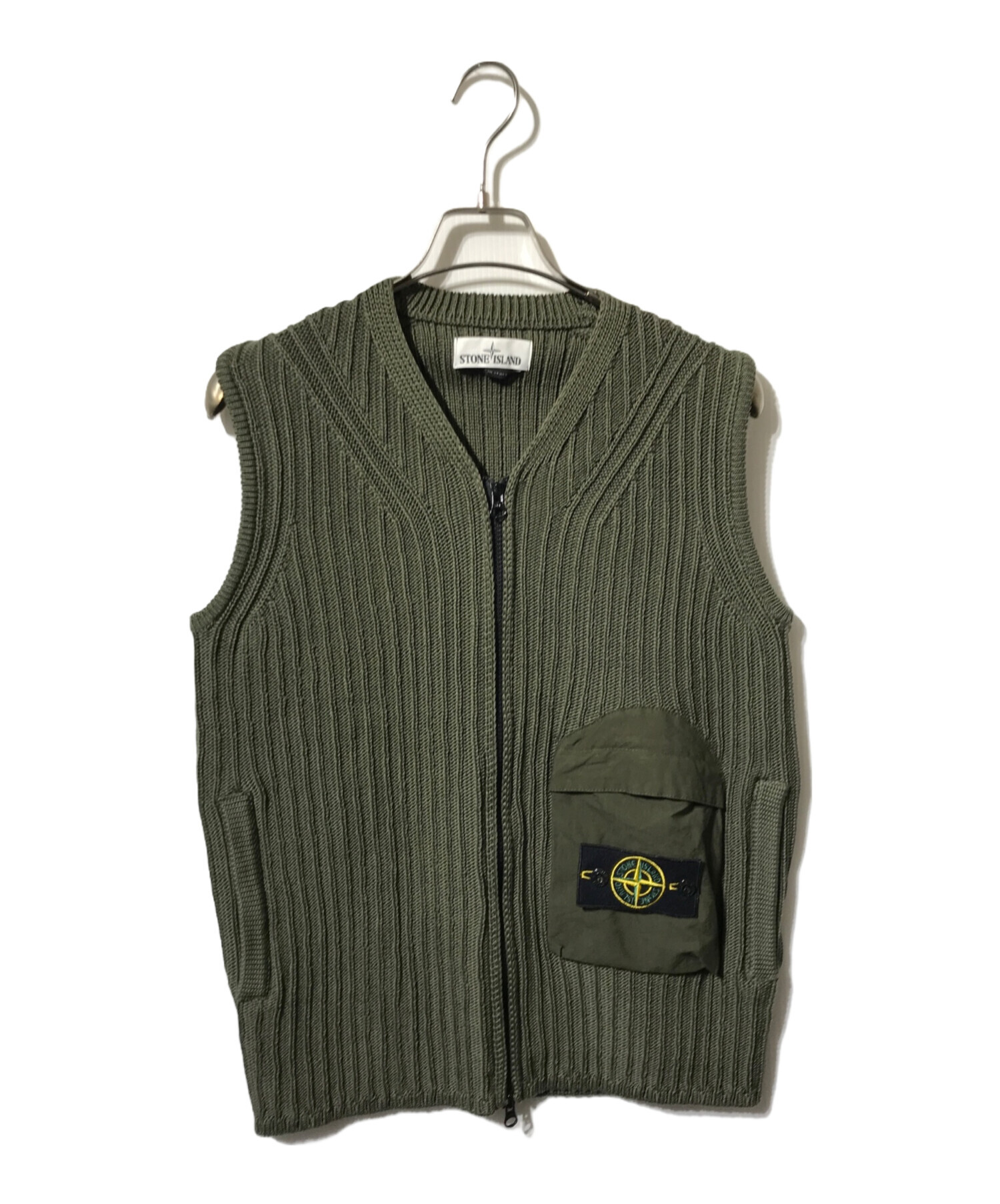 STONE  21aw ニットベスト 中古・古着通販】STONE ISLAND (ストーンアイランド) ジップアップ