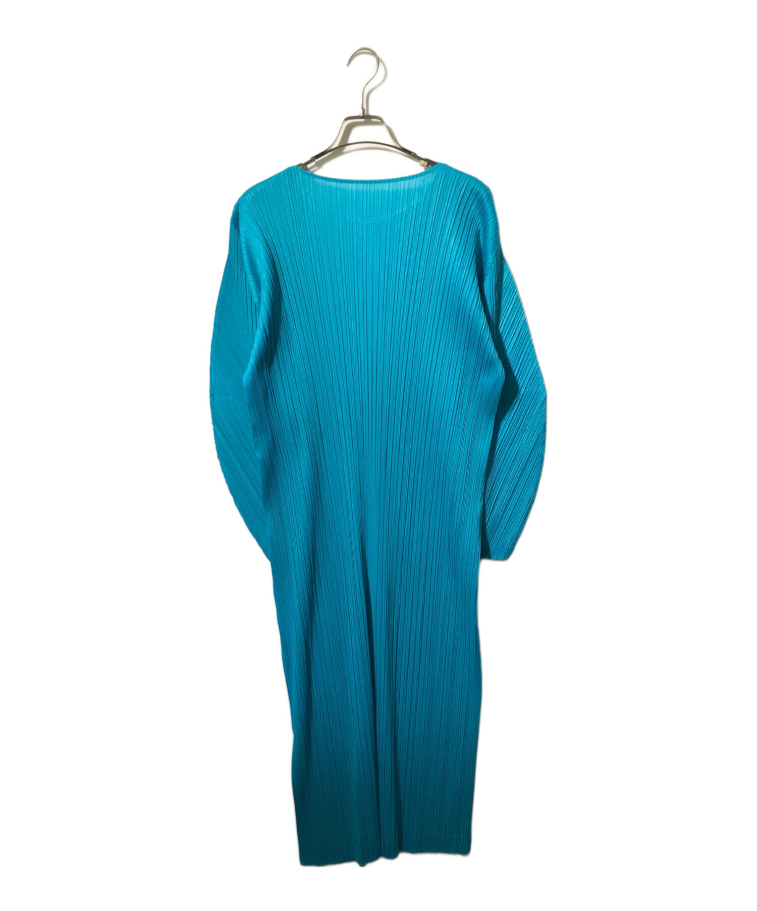 PLEATS PLEASE(プリーツプリーズ) ロングTシャツ ブルー サイズ3 中古・古着通販】PLEATS PLEASE (プリーツプリーズ) プリーツロング
