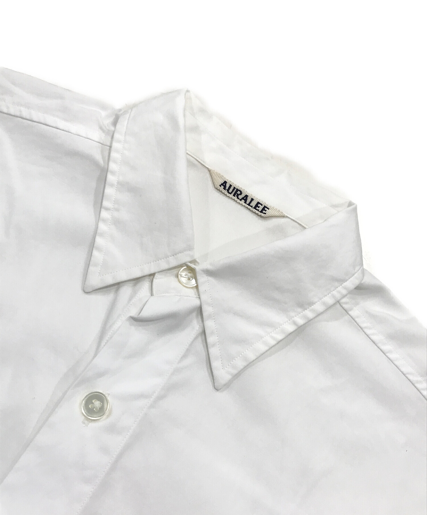 AURALEE フィンクス オックス ドルマンスリーブ シャツ オーラリー　白 AURALEE（オーラリー） WASHED FINX TWILL HALF SLEEVED BIG SHIRTS