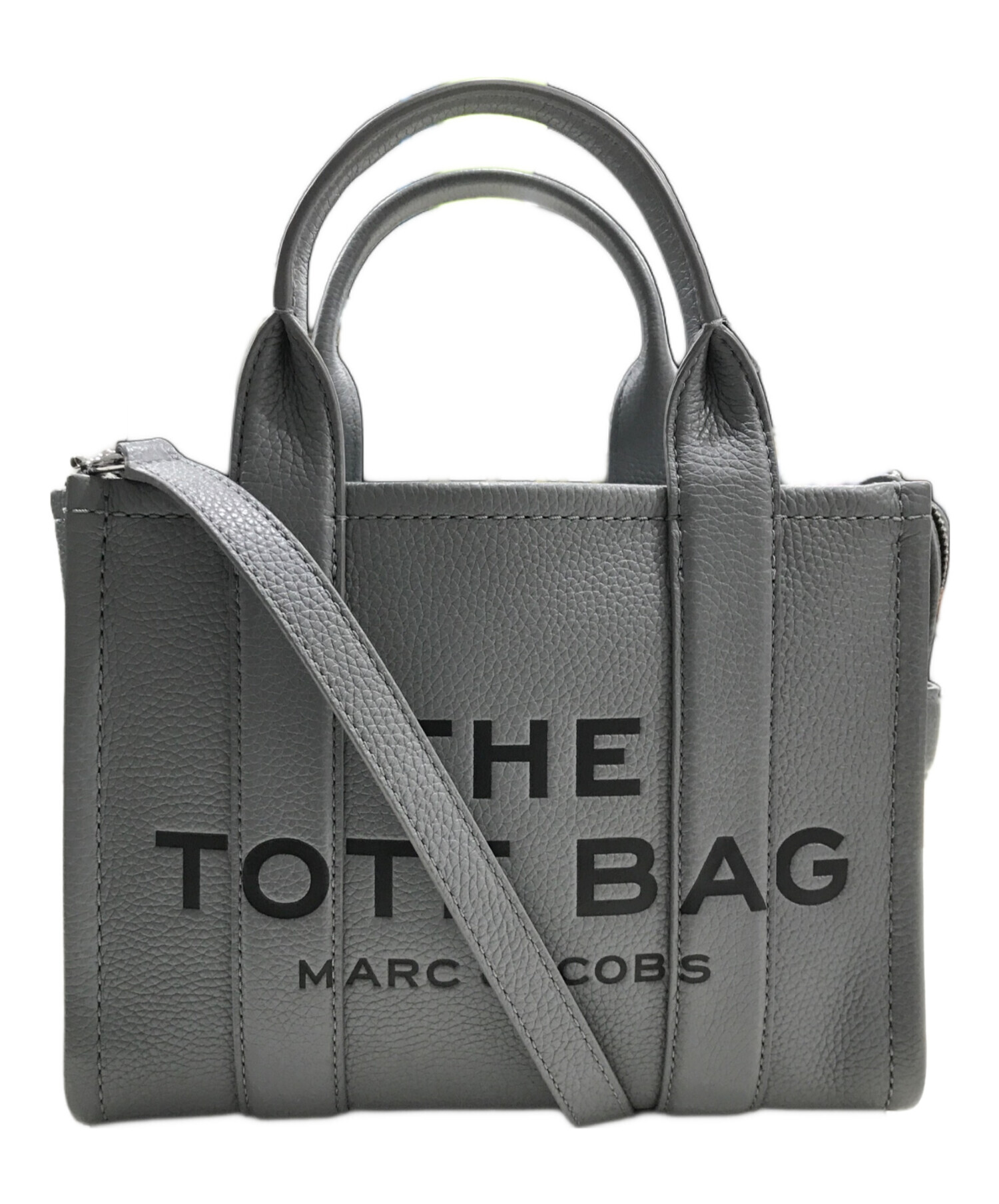 MARC JACOBS グレー レザー バッグ 中古・古着通販】MARC JACOBS (マークジェイコブス) THE LEATHER TOTE