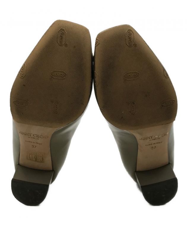 【美品/サイズ37】JIMMY CHOO ジミーチュウエナメル 中古・古着通販】JIMMY CHOO (ジミーチュウ) エナメルパンプス カーキ