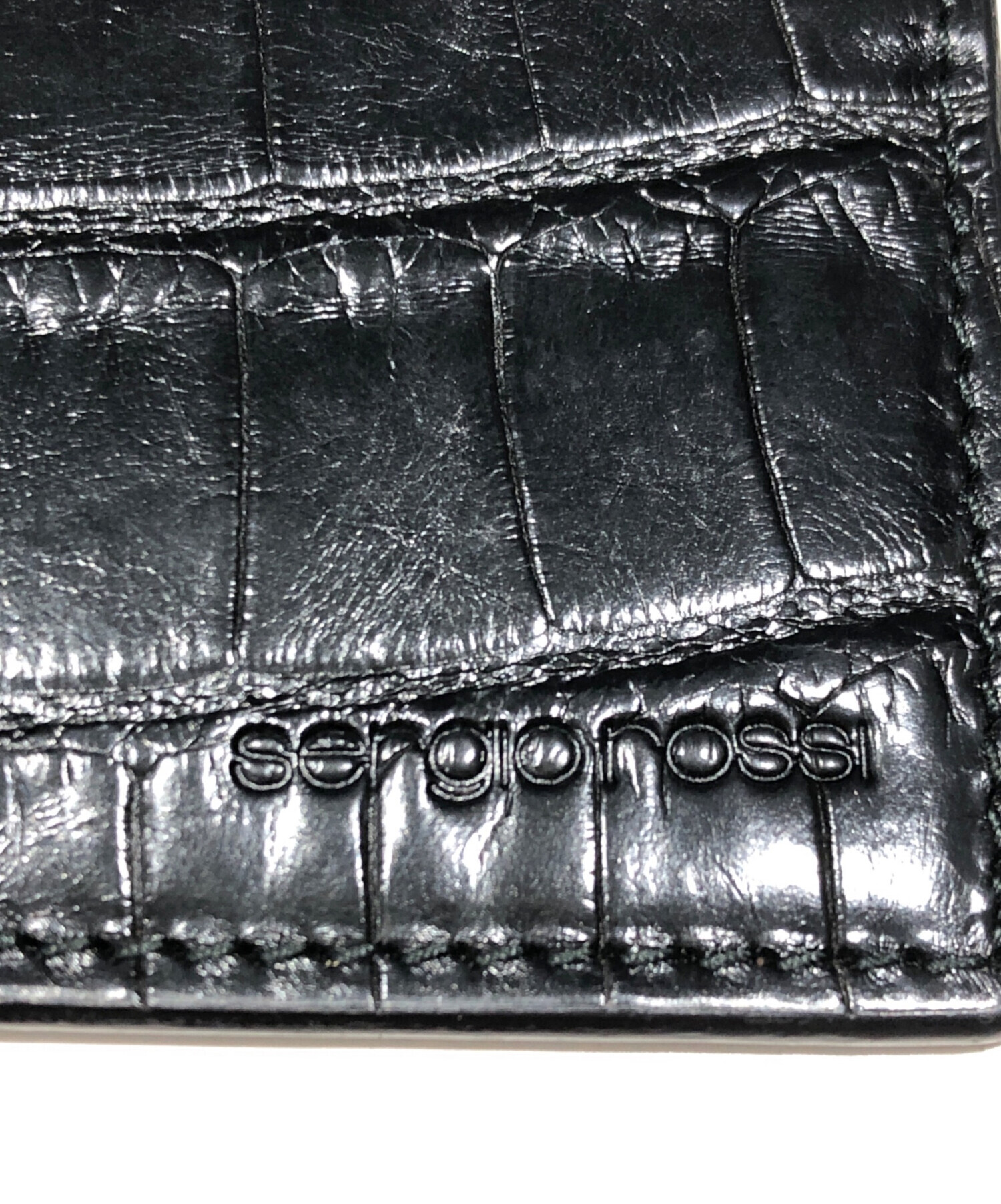 美品✨sergio rossi バックル付き クロコ型押し スクエアトゥ Sergio rossi（セルジオロッシ） ローファー sr1 A77990 A83120 MNAN07