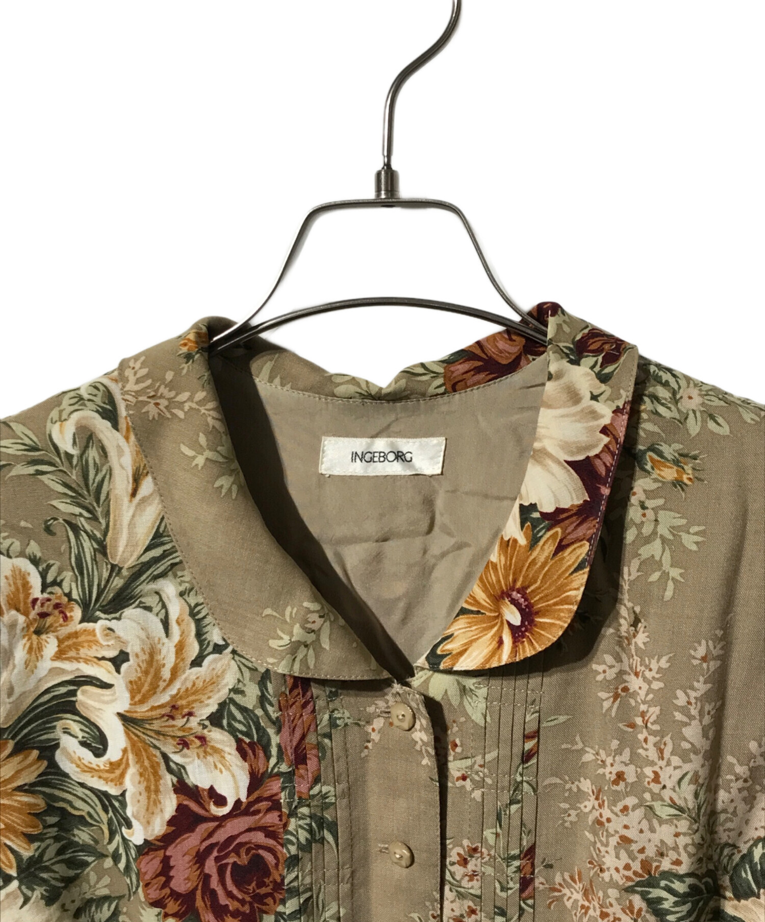 中古・古着通販】INGEBORG (インゲボルグ) 花柄ワンピース ブラウン