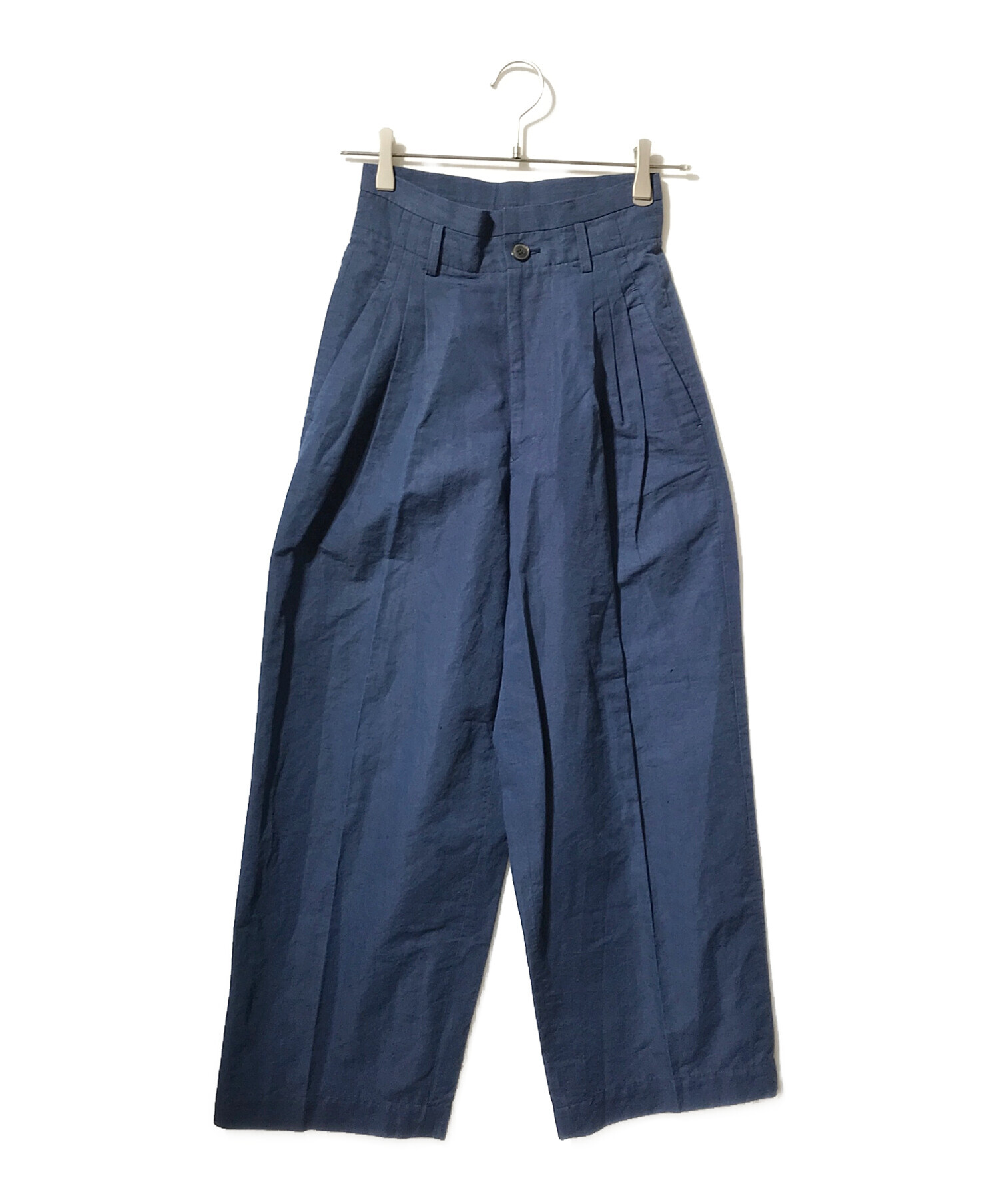 ISSEY MIYAKE　ワイドパンツ 中古・古着通販】ISSEY MIYAKE (イッセイミヤケ) リネン混タックワイド